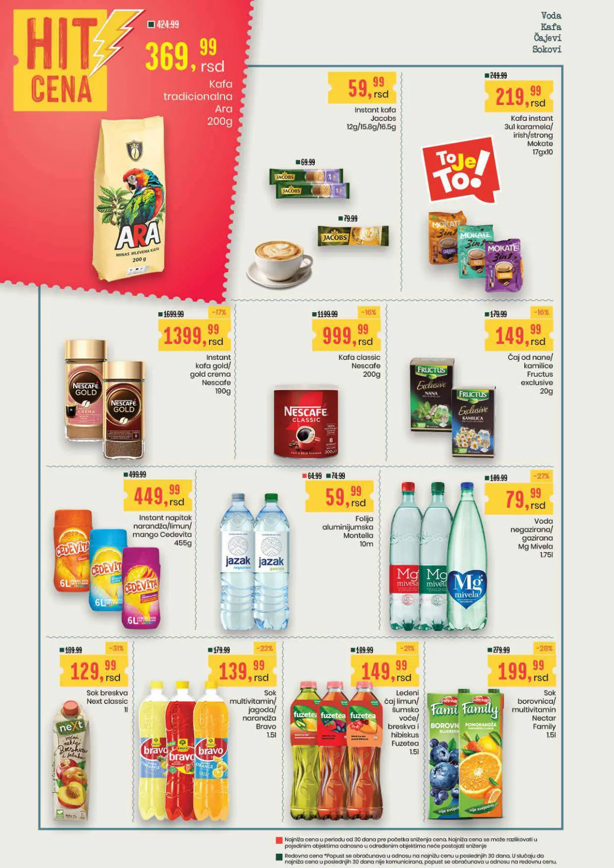 Aroma i City katalog – kafa, voda i bezalkoholna pića