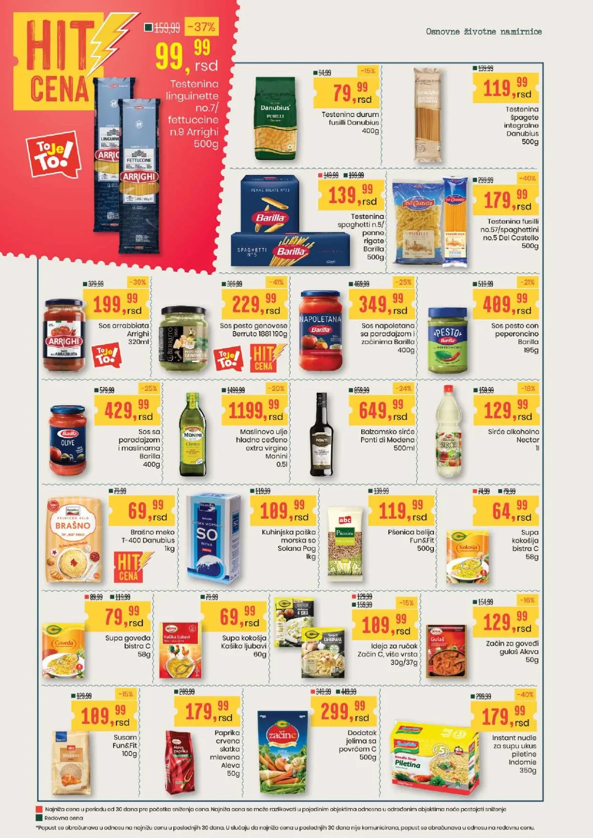 Aroma i City katalog – testenina, ulje, brašno, pirinač i osnovne namirnice
