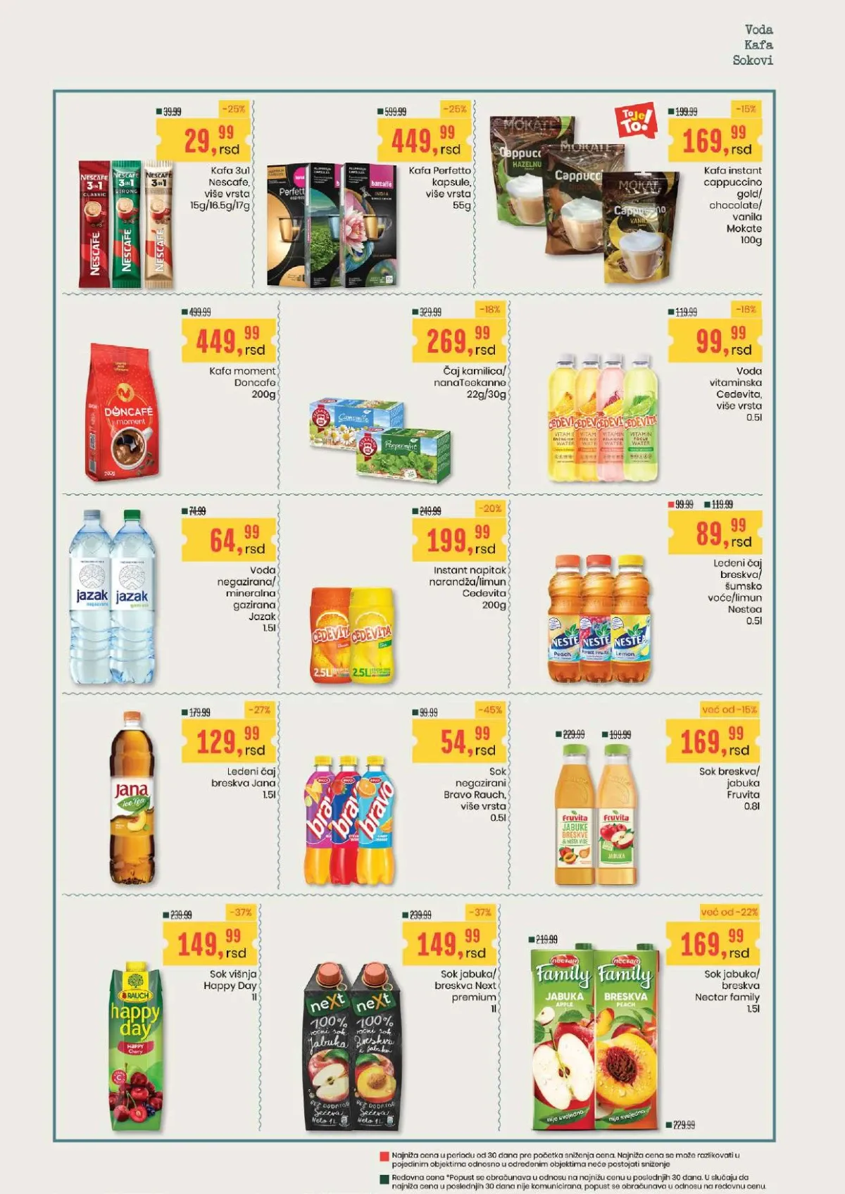 Aroma i City katalog – kafa, voda, sokovi i napici