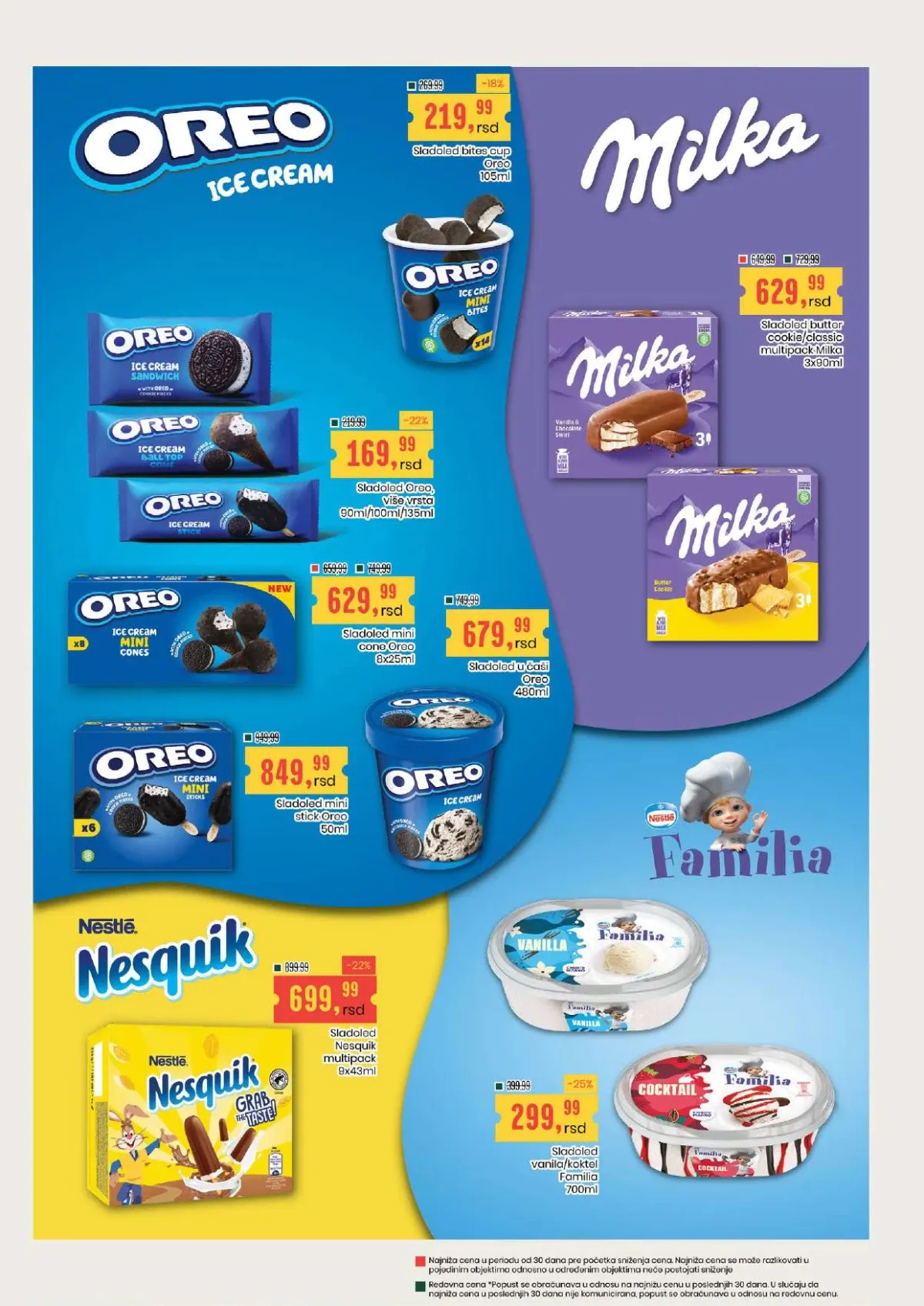 Aroma i City katalog – Oreo, Milka, Nesquik i Familia sladoledi