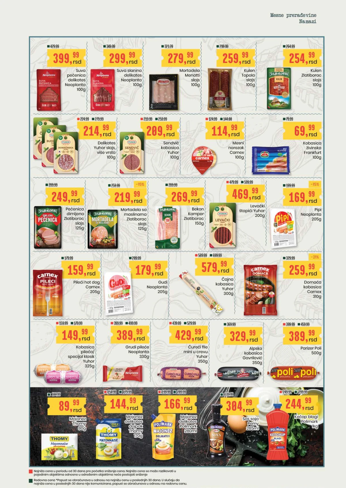 Aroma katalog strana 7 – suva pečenica, salama, kulen, kobasice, pileći file i majonez