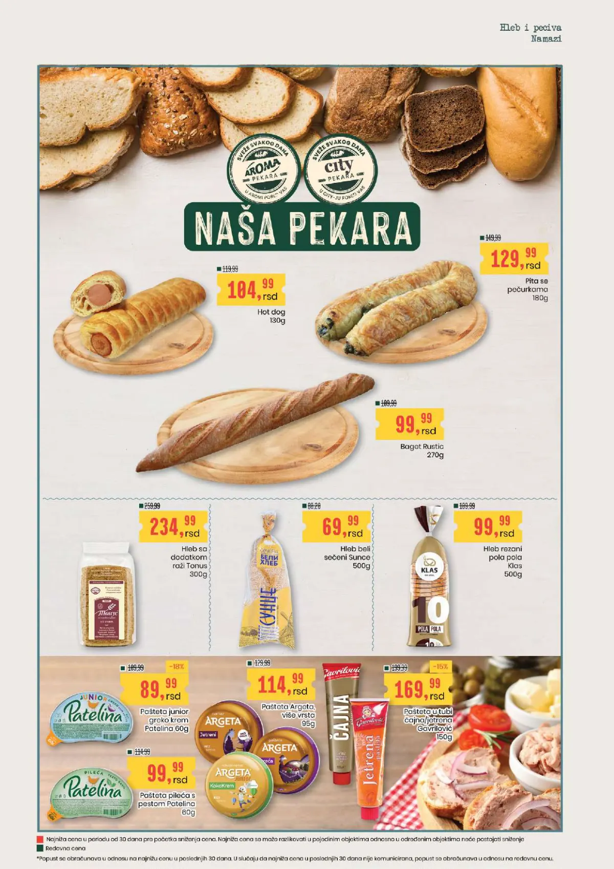 Aroma katalog stranica 4 – peciva, bageti, tost hleb, paštete i namazi