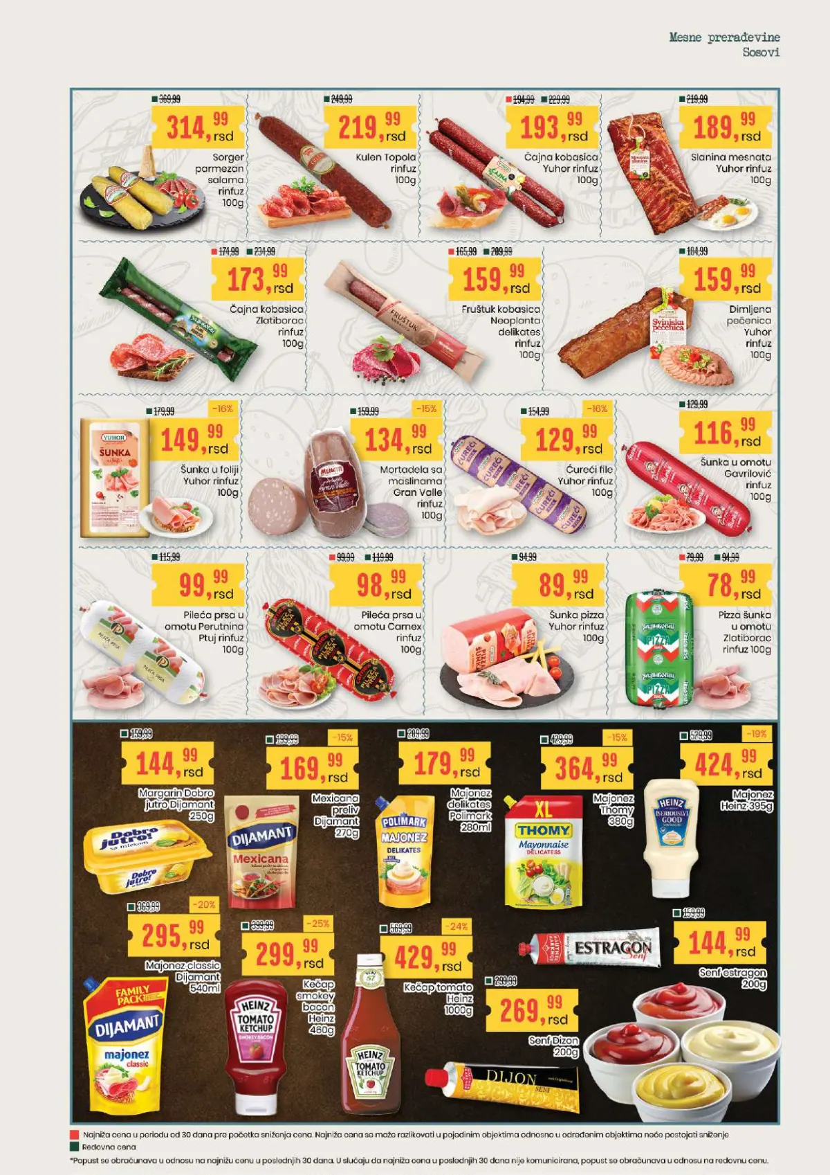 Aroma i Aroma City – delikatesne salame, šunka, pečenica, margarin, majonez, kečap i senf