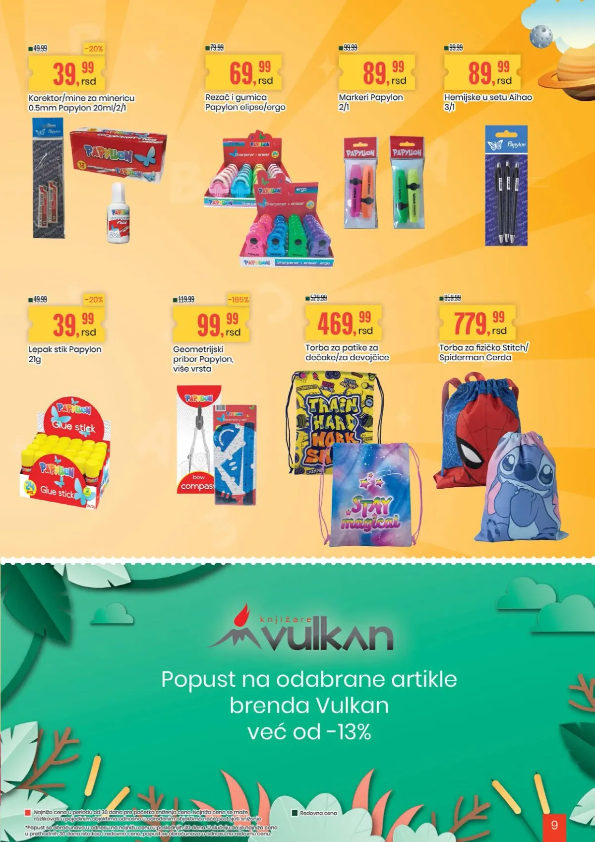 Aroma i City školska ponuda korektora, lepka, markera, geometrijskog pribora i torbi