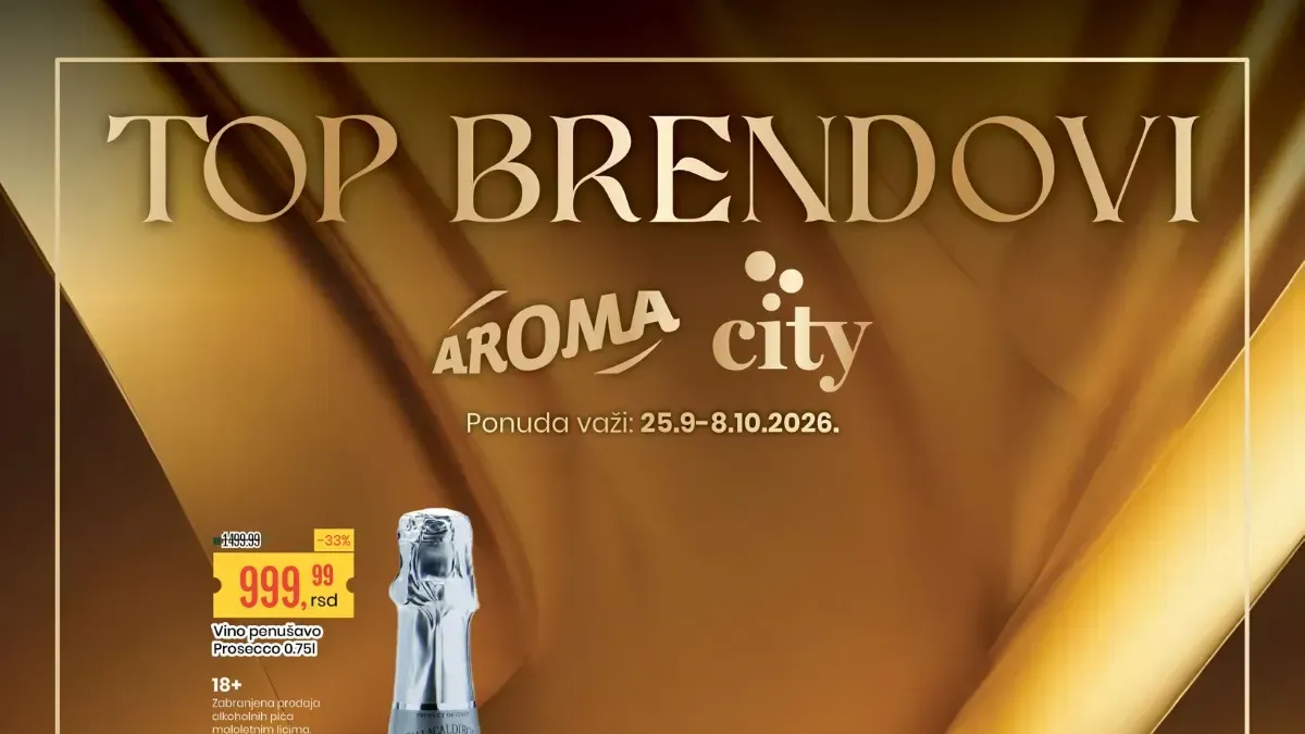 Aroma i Aroma City Top brendovi akcija od 25.09. do 08.10.2026. – poznati brendovi i odabrani proizvodi po sniženim cenama