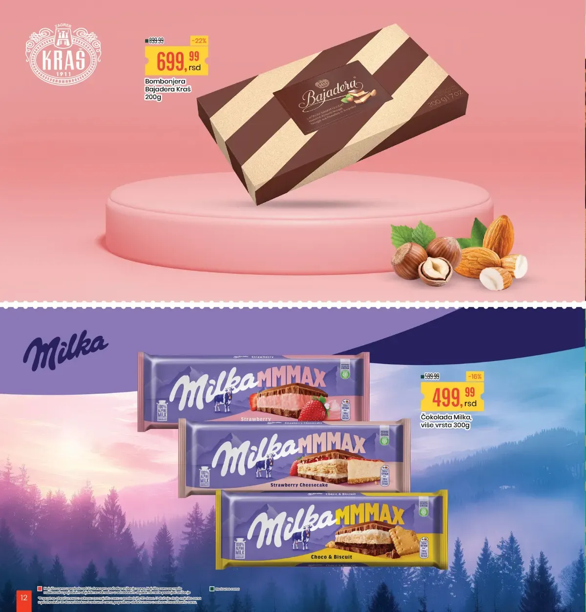 Aroma katalog – Kraš Bajadera i Milka MMMAX čokolade na akciji