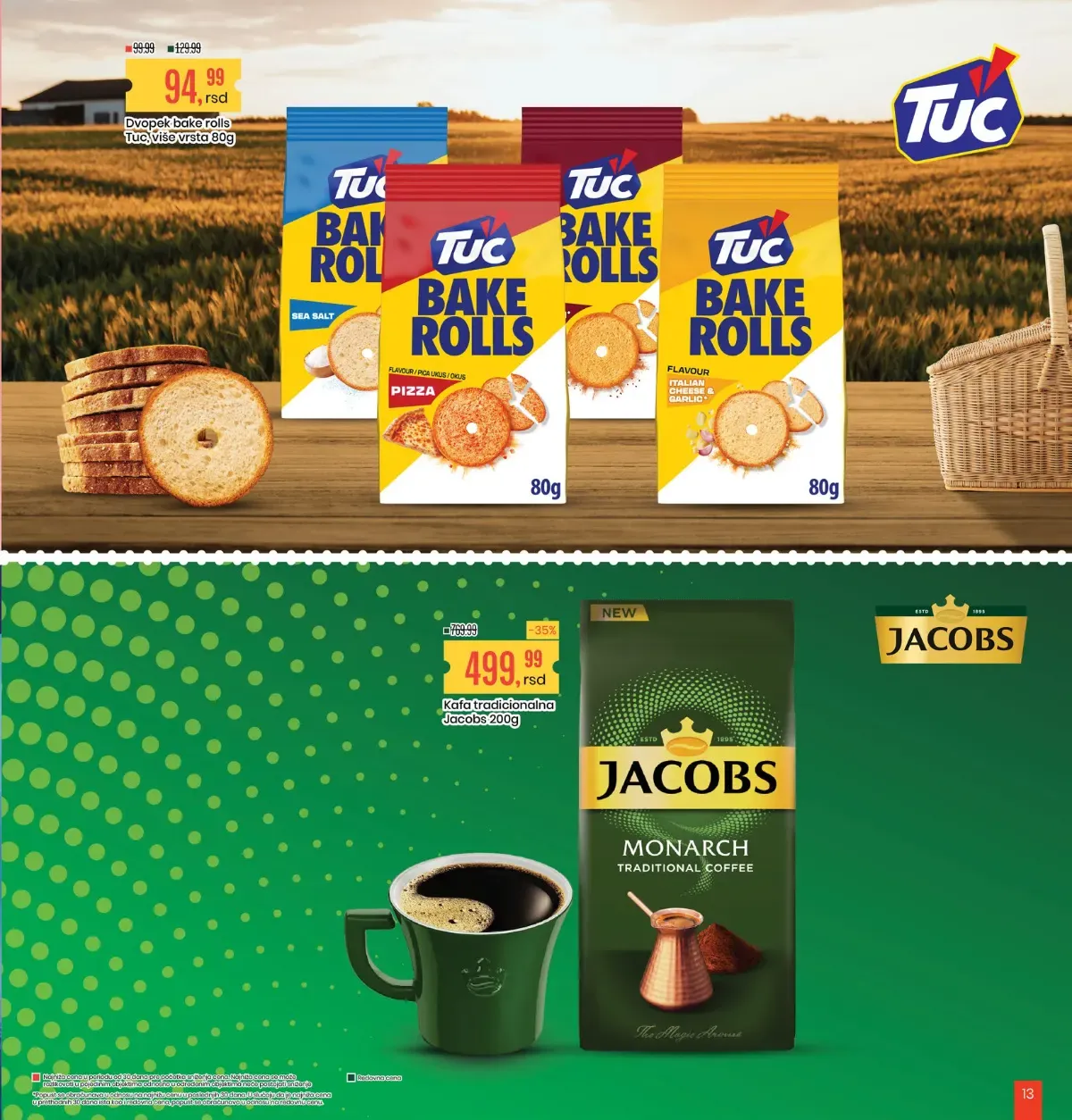 Aroma katalog – TUC Bake Rolls i Jacobs Monarch kafa na akciji