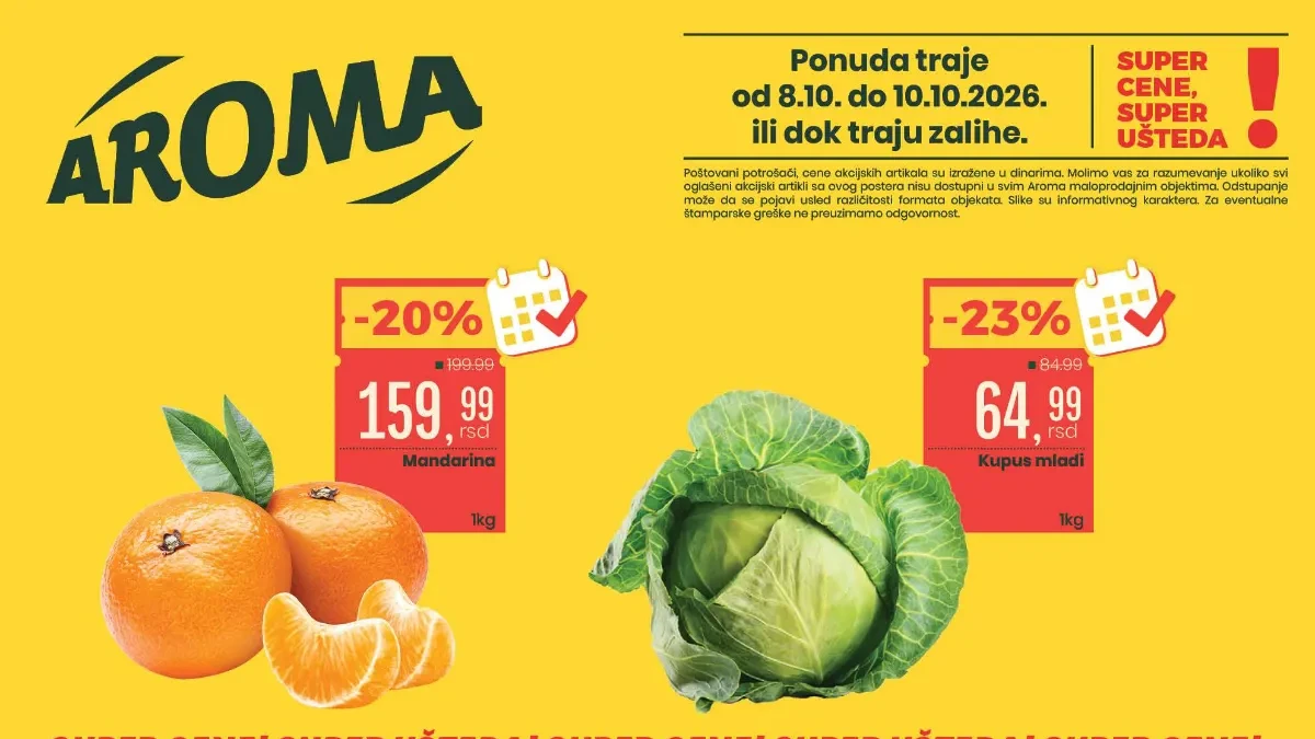 Aroma i Aroma City vikend akcija od 08. do 10.10.2026.