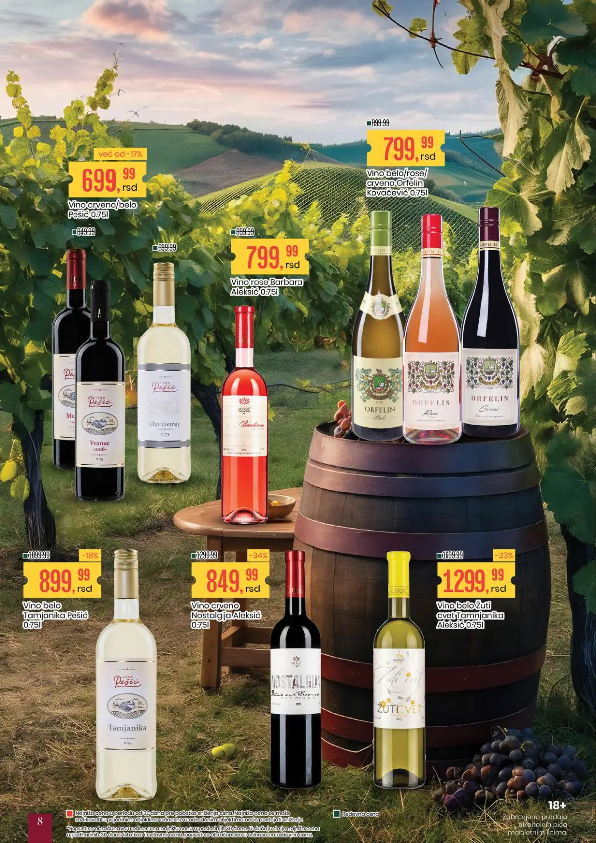 Aroma akcija vina – domaća vina različitih sorti i odabrane etikete iz vinarija