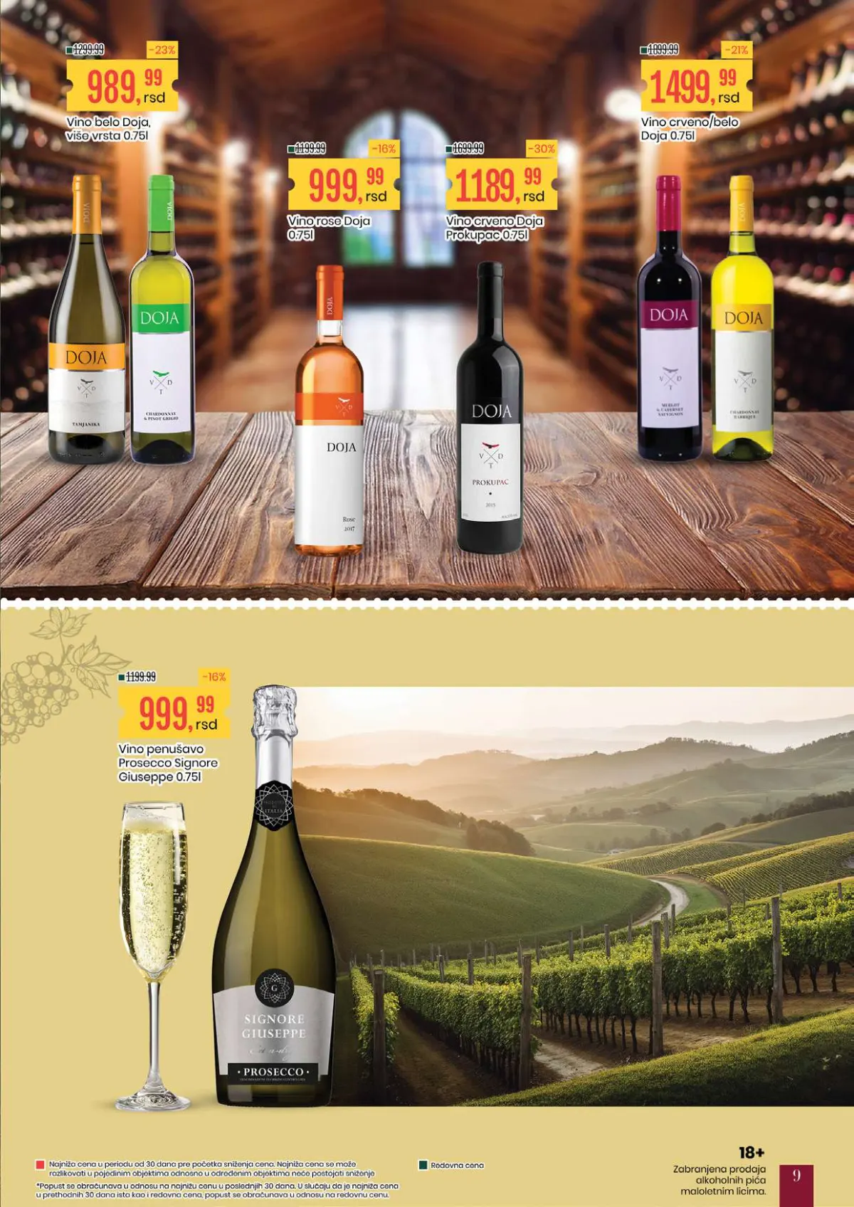 Aroma katalog – Doja vina i penušavo vino Prosecco na akciji