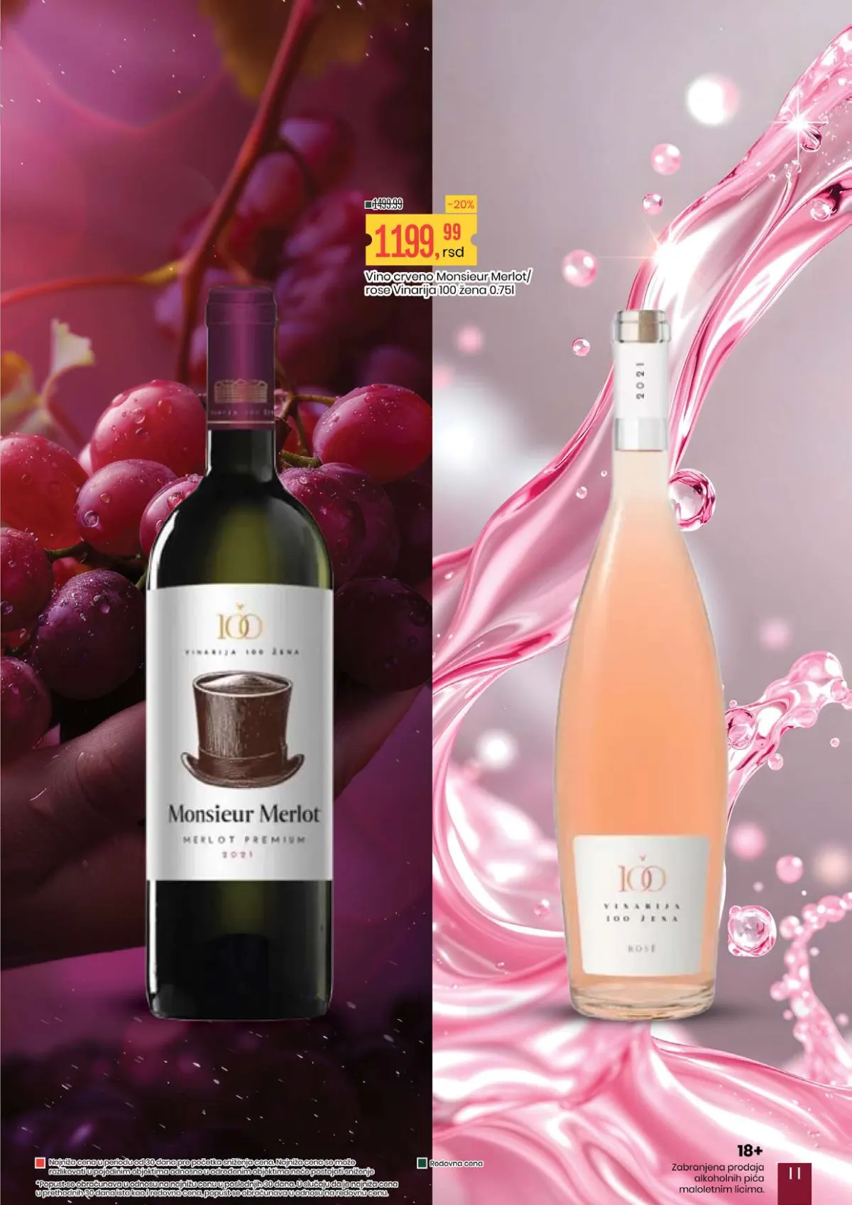 Aroma specijalna akcija – Monsieur Merlot crveno vino i roze vino