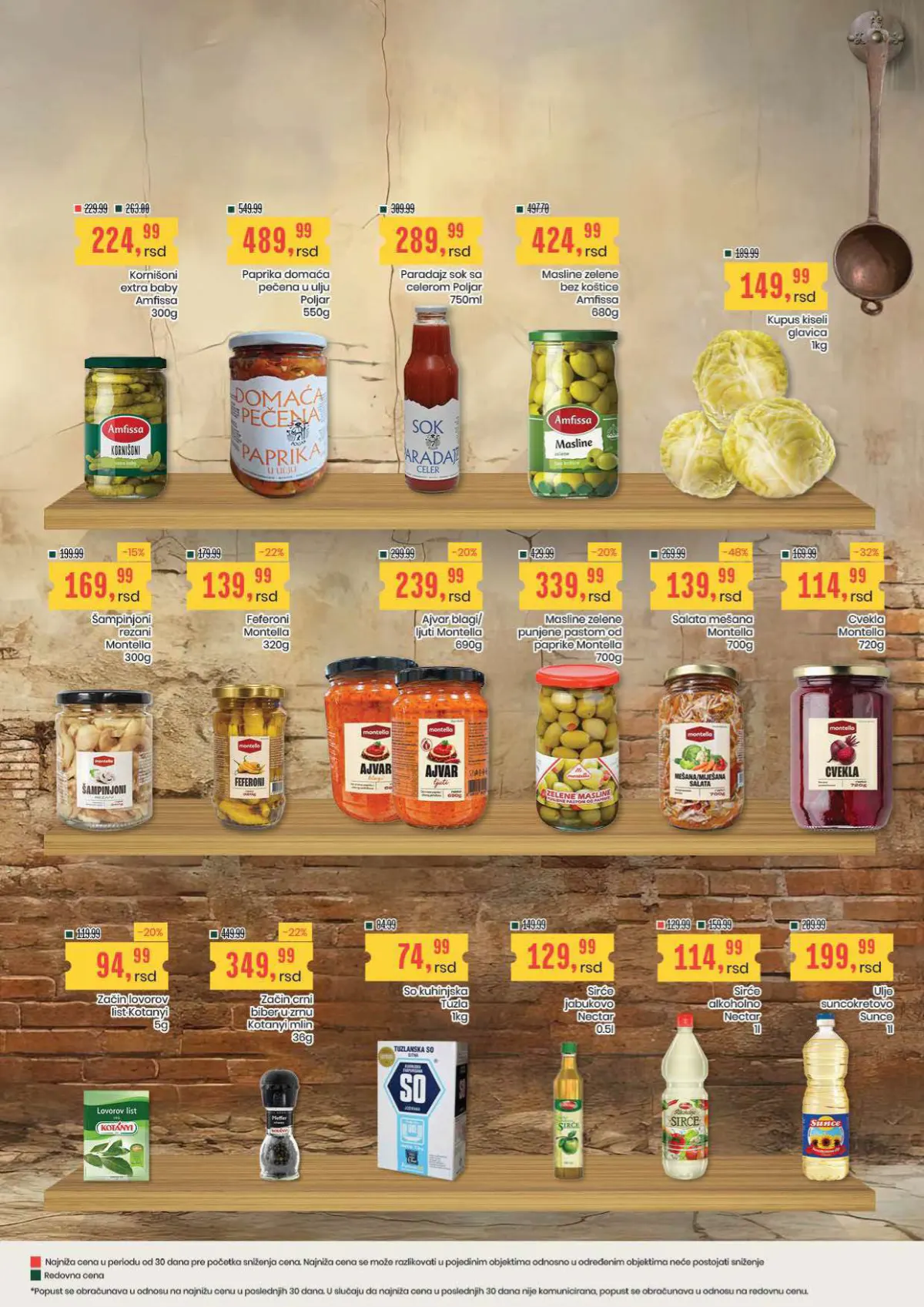 Aroma zimnica do 14.10.2026. – ajvar, pečena paprika, kornišoni, masline, salate, cvekla i začini na akciji