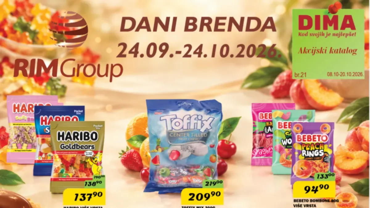 DIMA katalog od 08. do 20.10.2026. – akcijska ponuda Haribo, Bebeto i Eti slatkiša i grickalica