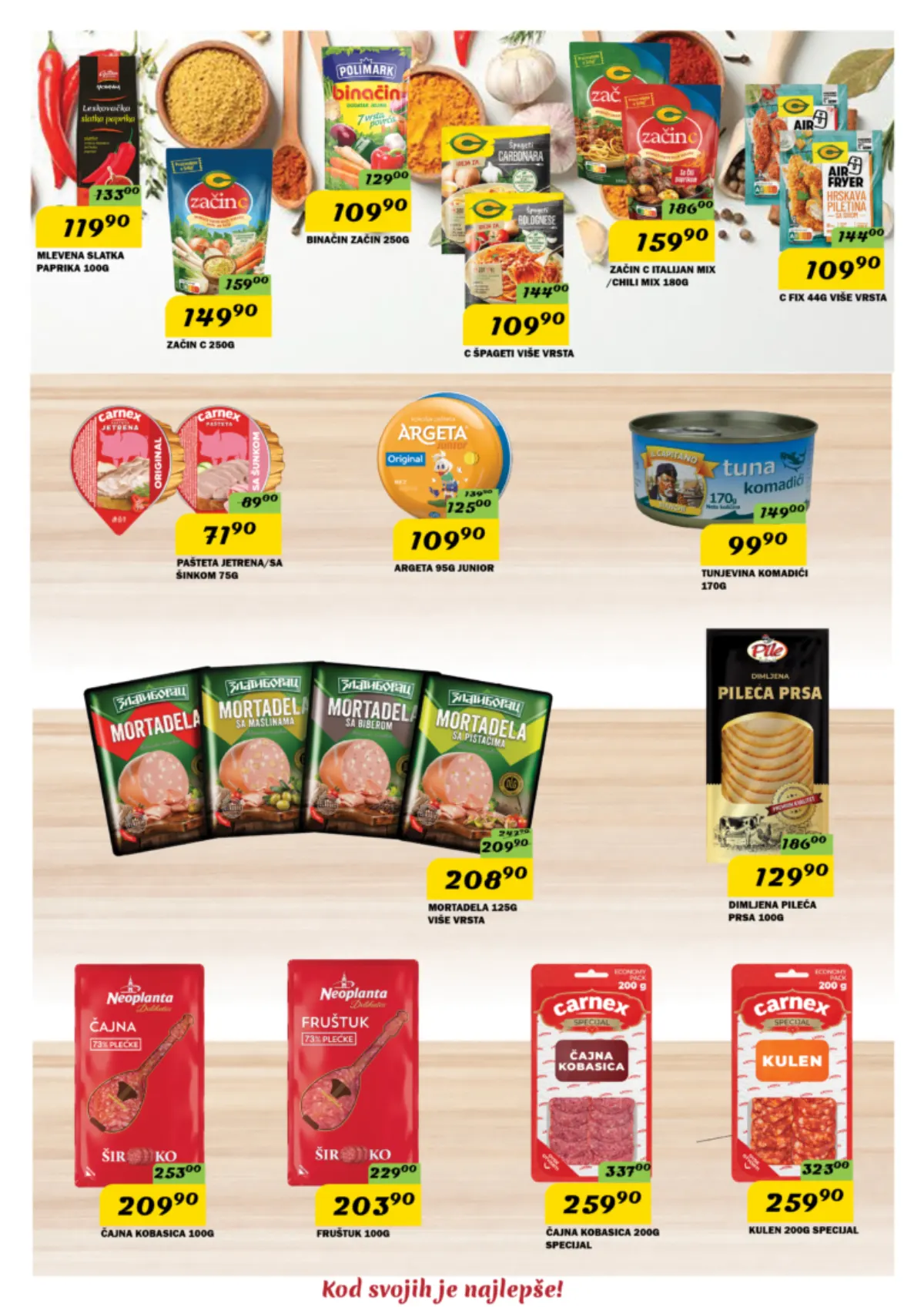 DIMA akcijski katalog, strana 4 – začini, paštete, tunjevina i suhomesnati proizvodi
