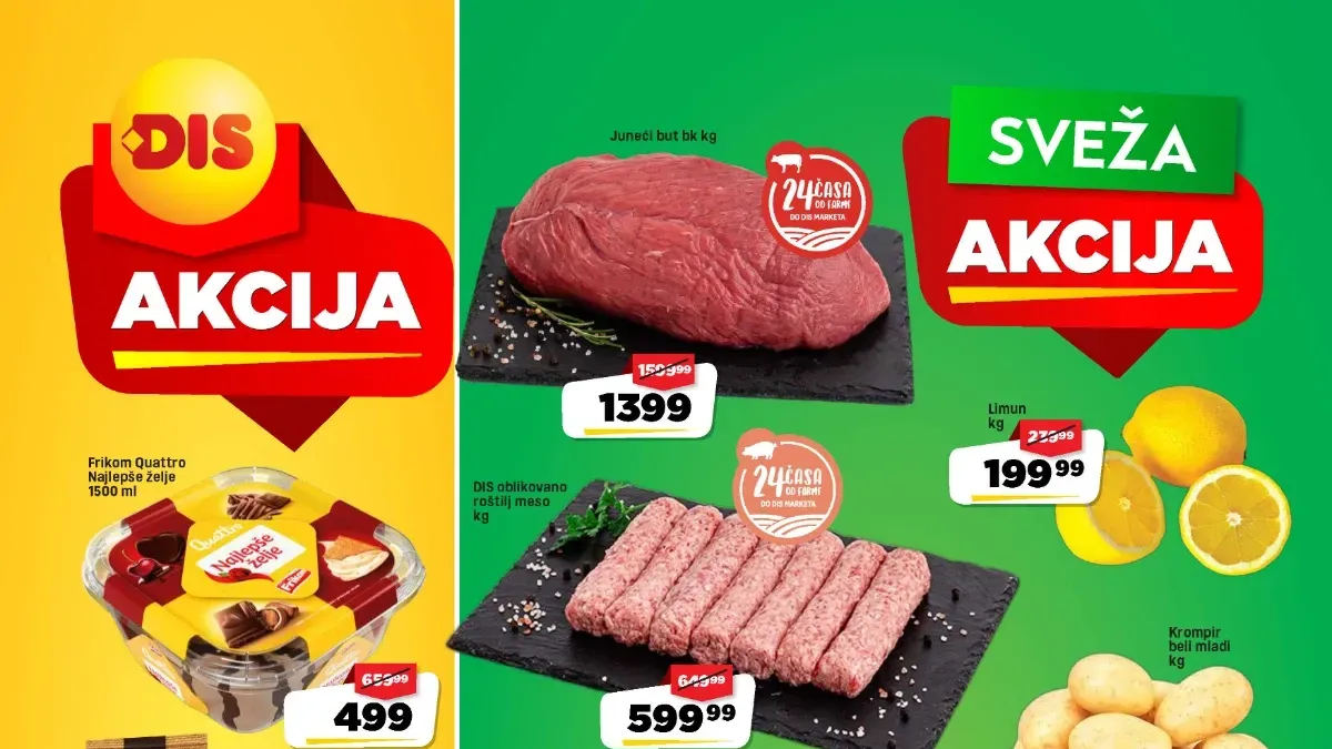 DIS akcija od 01.09. do 10.09.2026. – snižene cene hrane, pića, mesa, voća i kućne hemije