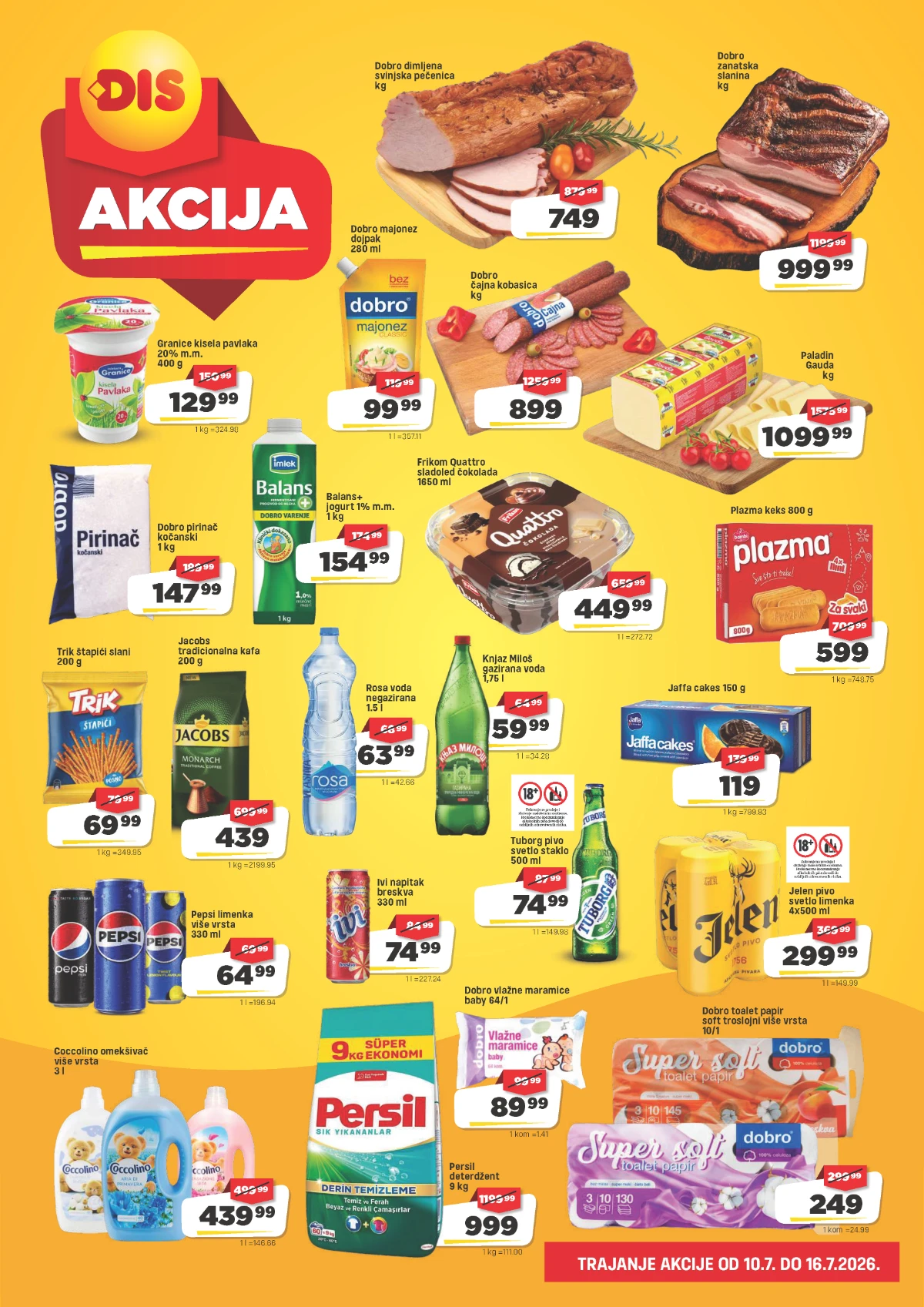 DIS katalog strana 2 – akcijske cene prehrane, pića, higijene i proizvoda za domaćinstvo