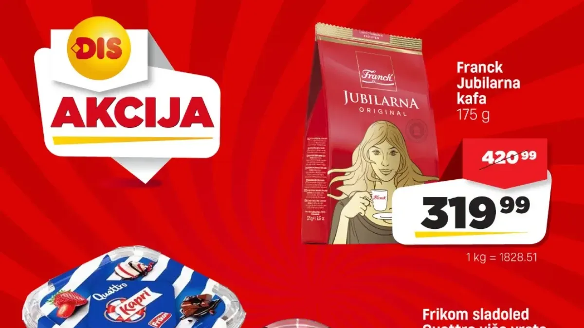 DIS akcija od 01.09. do 16.09.2026. – hrana, piće, kućna hemija, kozmetika i mali kućni aparati sniženi do 38%