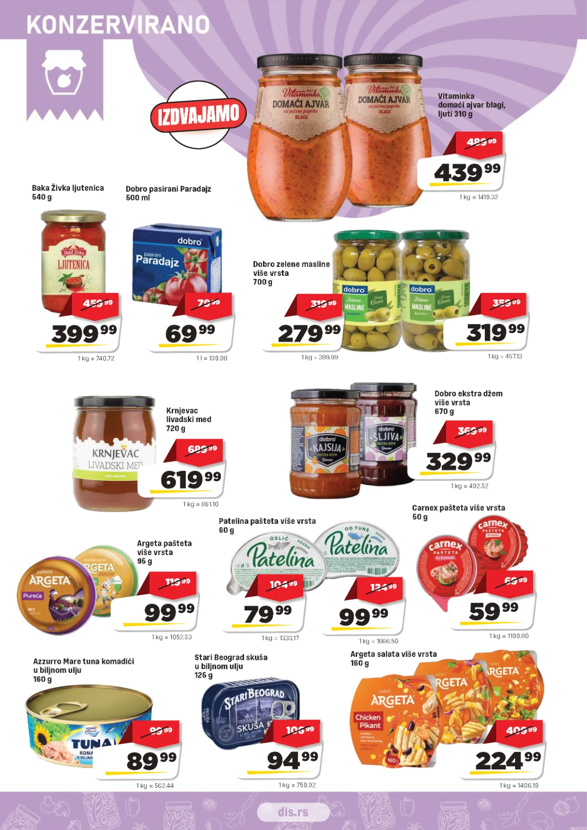 DIS katalog – ajvar, paštete, tunjevina, džem i zimnica na akciji