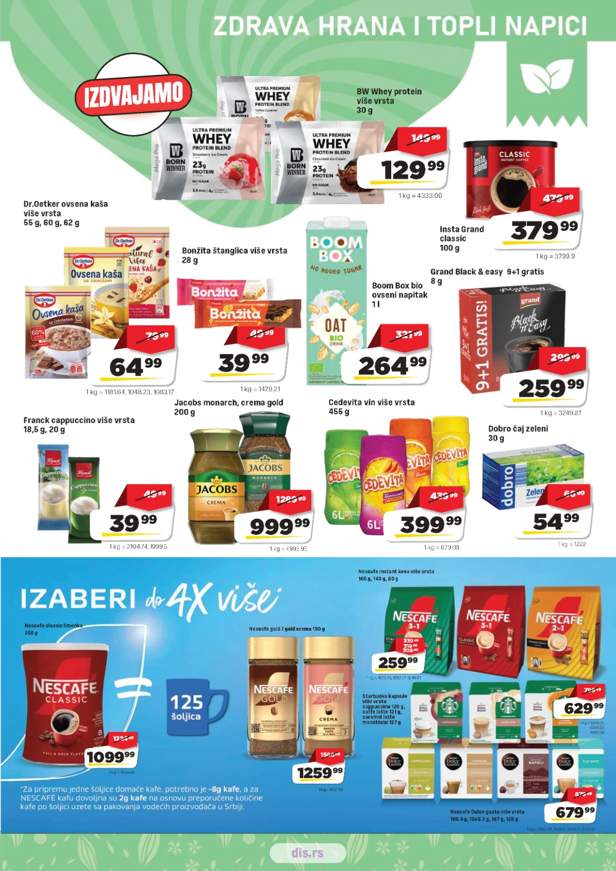 DIS katalog – kafa, čaj, kakao i topli napici na akciji