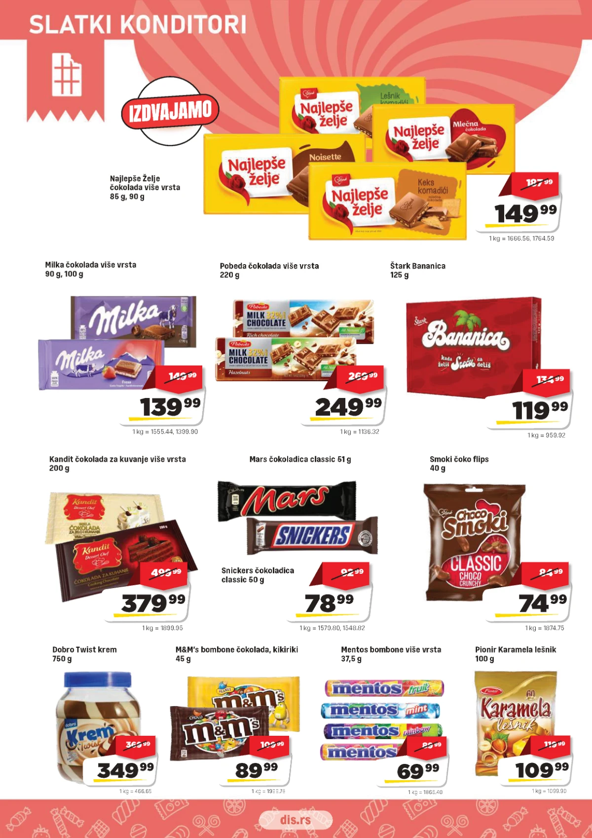 DIS katalog – čokolade, bombone i slatkiši na akciji