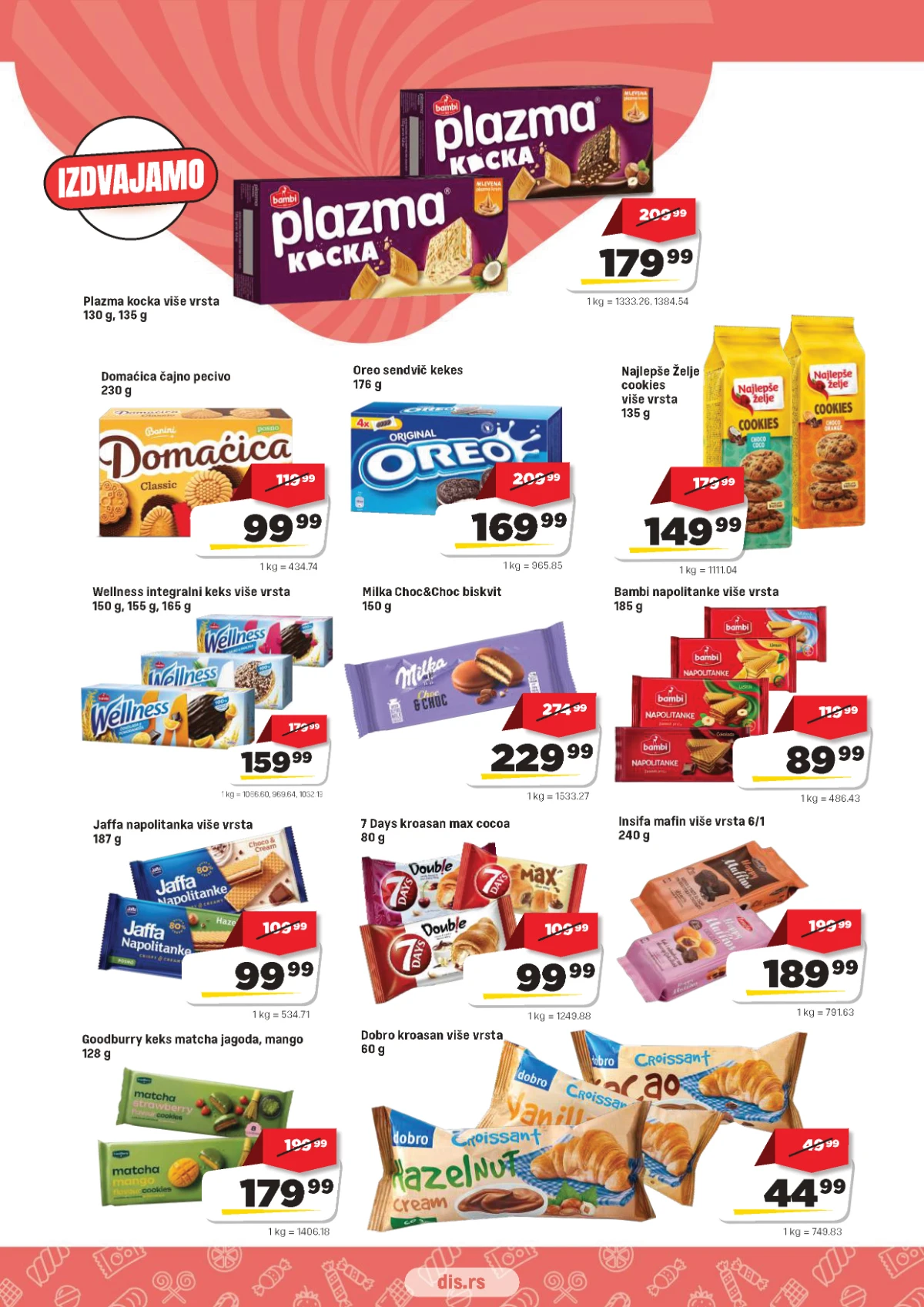 DIS katalog – keks, napolitanke, kroasani i slatki program na akciji