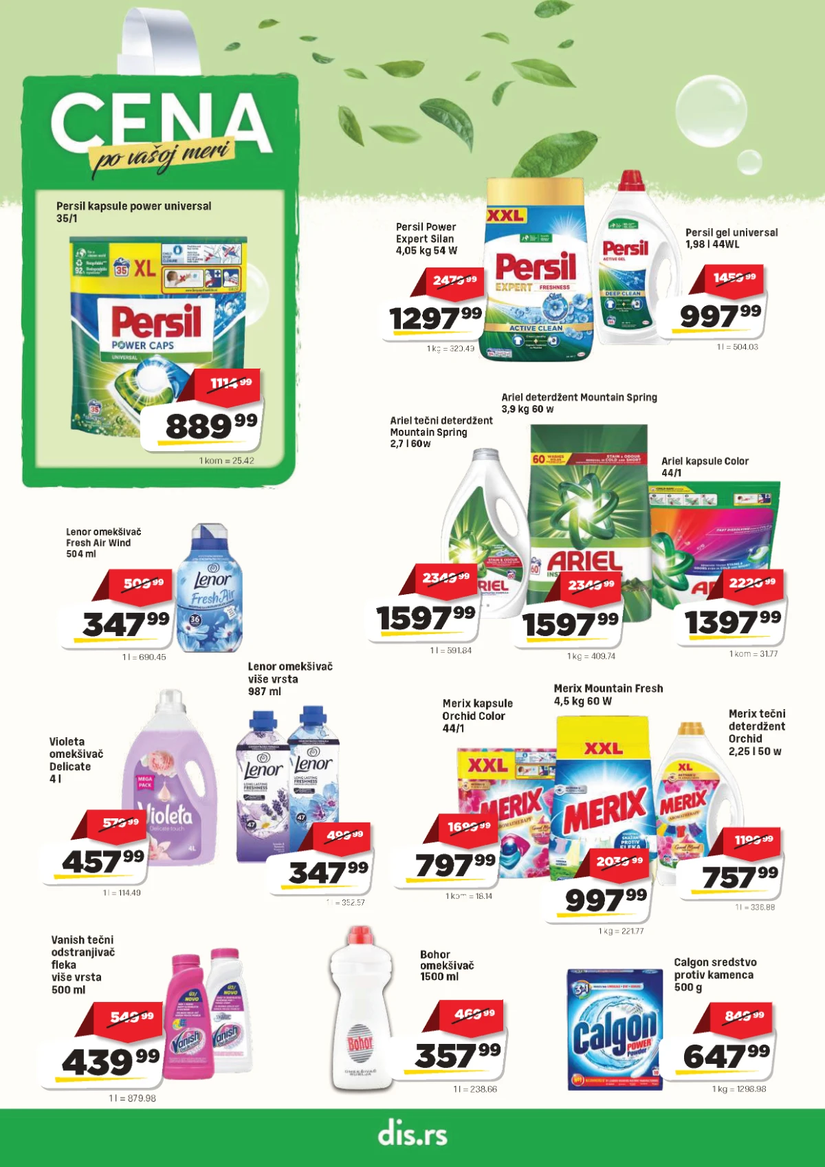 DIS katalog – sredstva za pranje, omekšivači i kućna hemija na akciji