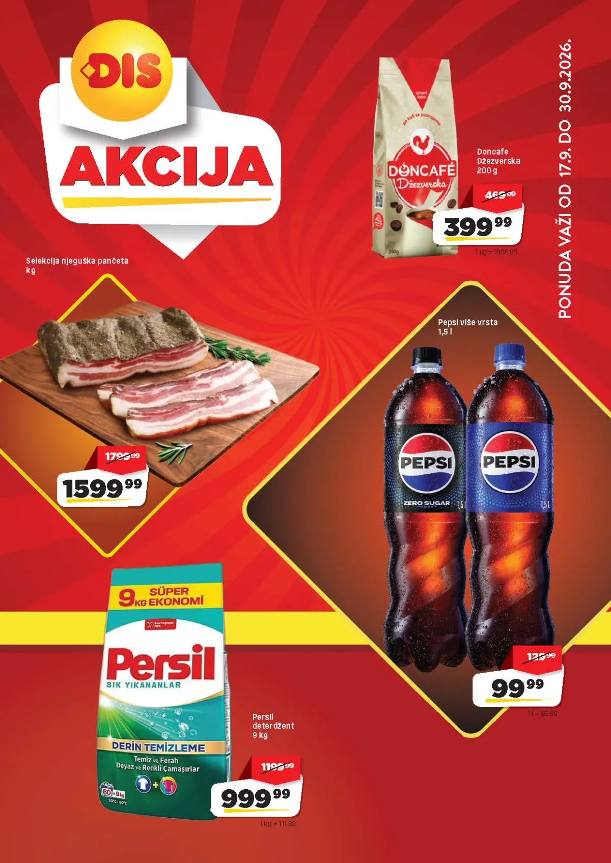DIS katalog od 17.09. do 30.09.2026. – kafa, pančeta, Pepsi i Persil po sniženim cenama