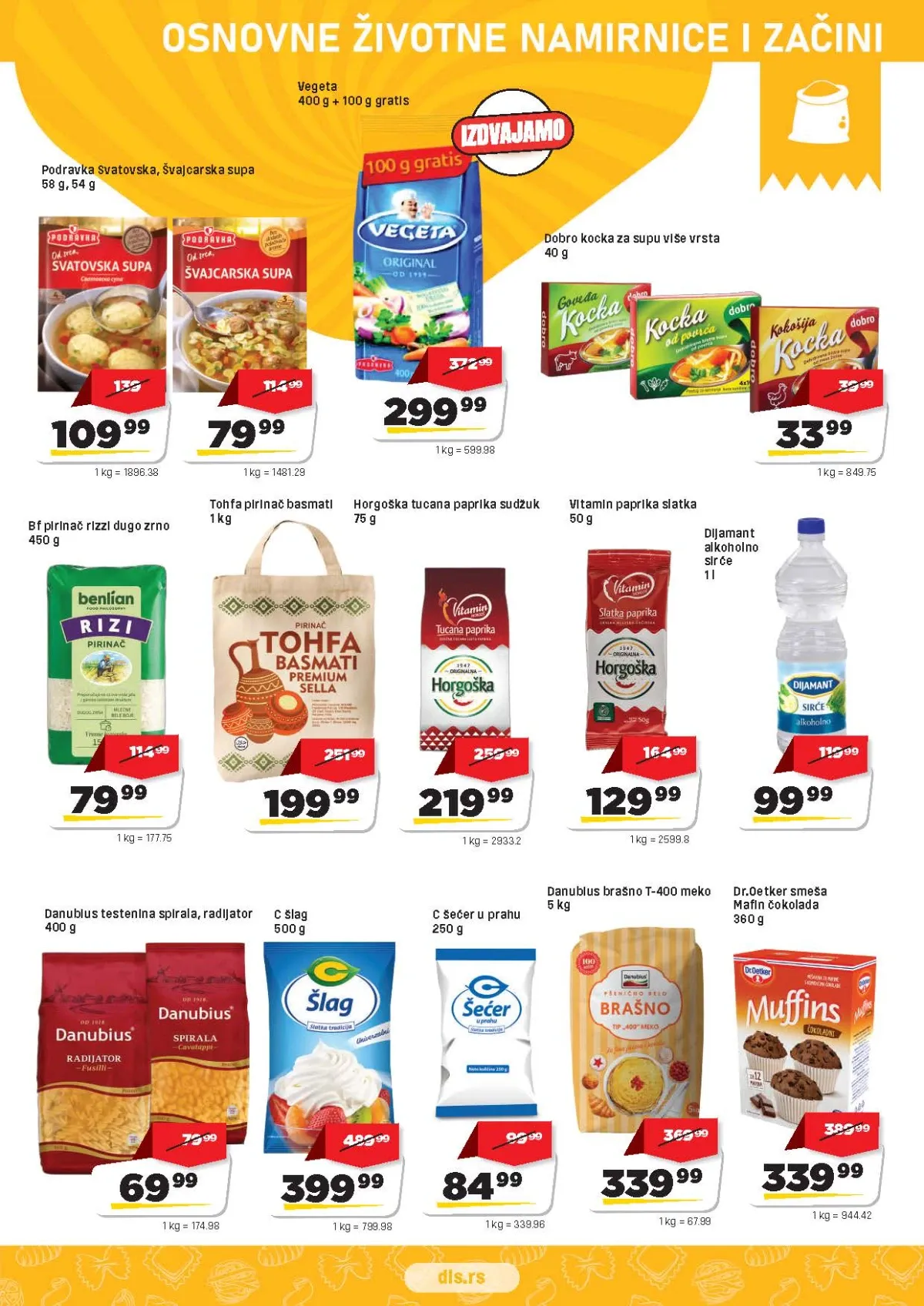 DIS katalog strana 7 – Vegeta, pirinač, brašno, testenina i začini