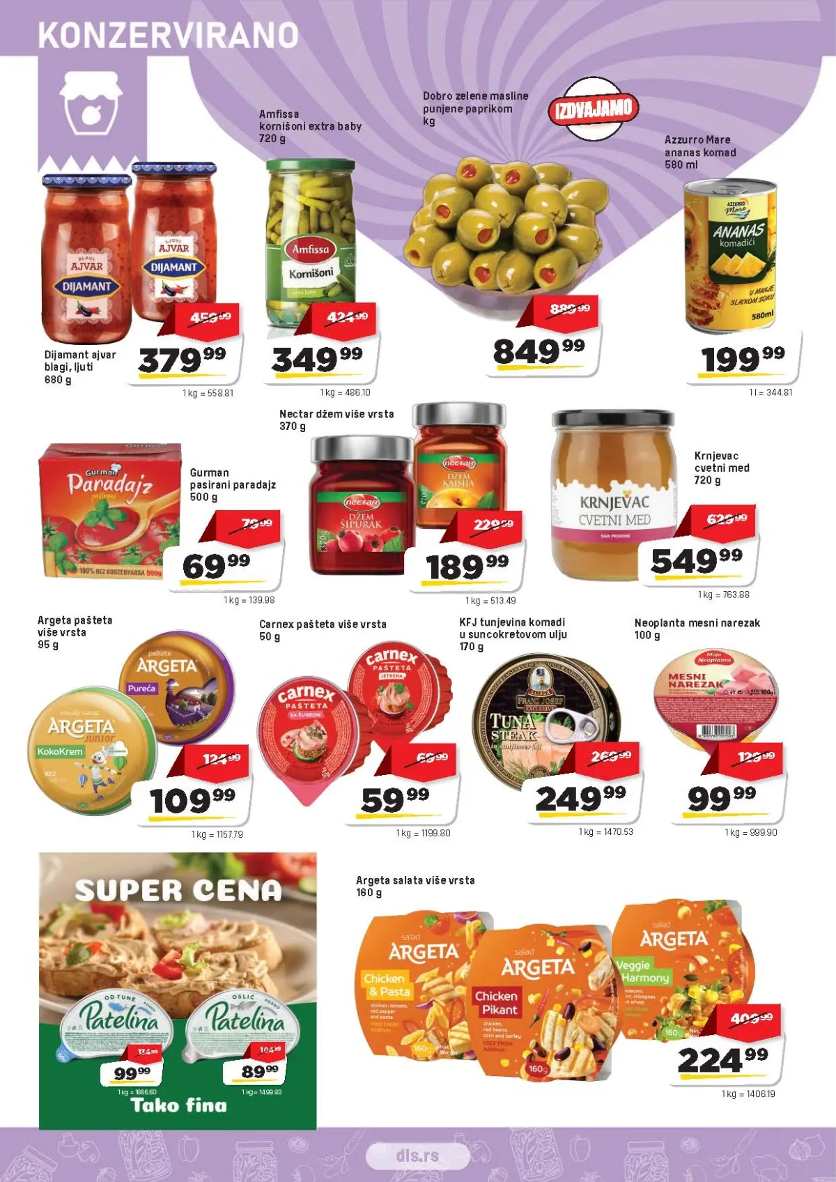 DIS katalog strana 8 – ajvar, kornišoni, masline, med i paštete