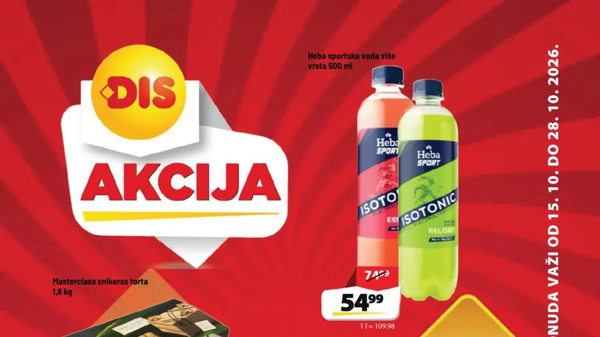 DIS katalog 15–28.10.2026. – Bonito kafa, Masterclass torta, Heba sportska voda i Coccolino omekšivač na akciji