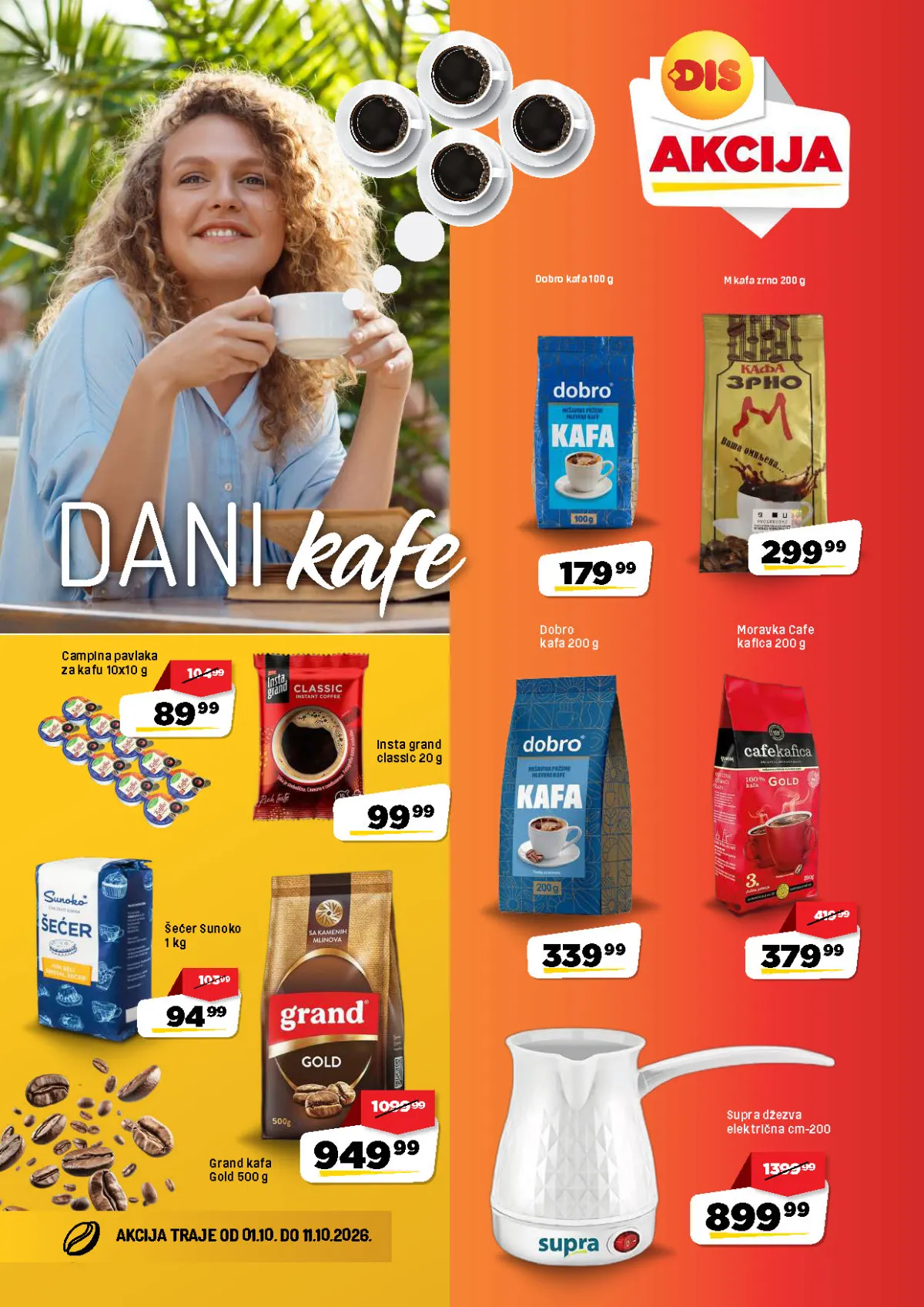 DIS Dani kafe od 01.10. do 11.10.2026. – kafa, kapsule, napici i džezve po akcijskim cenama