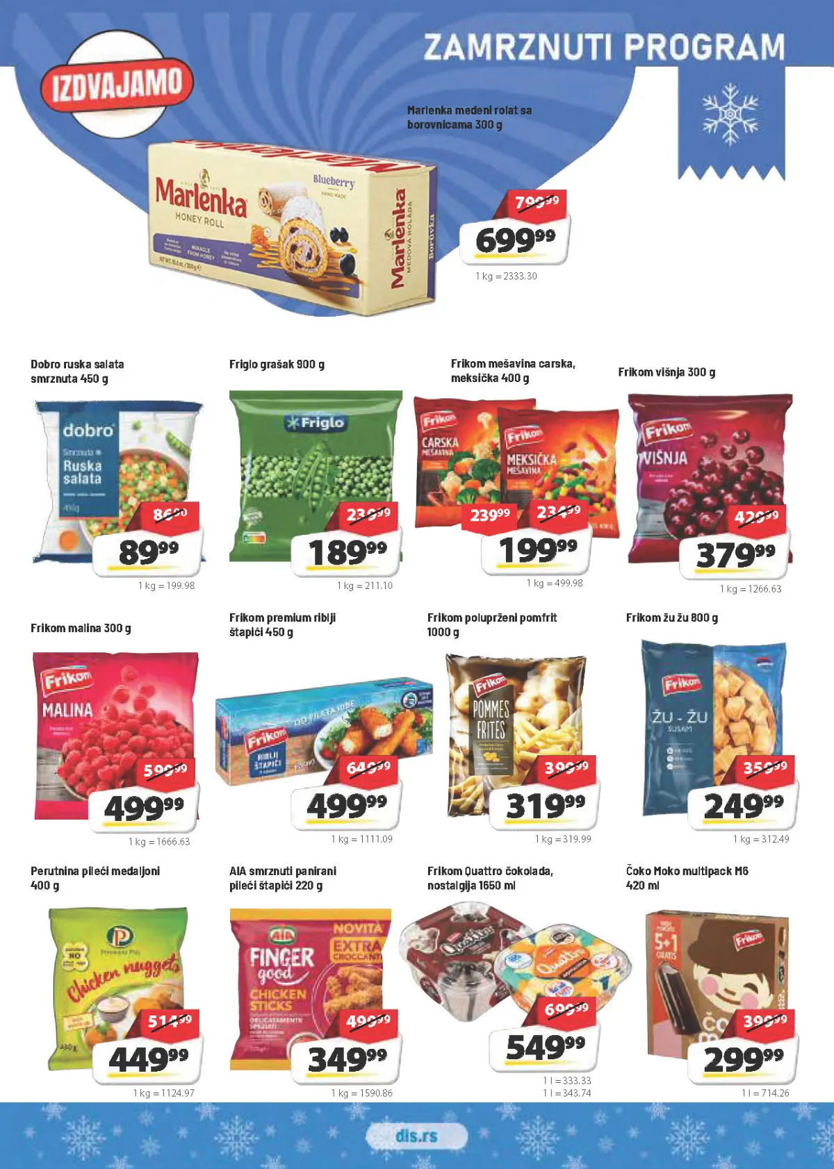 DIS katalog – smrznuto povrće, voće, pomfrit, riba i sladoled na akciji