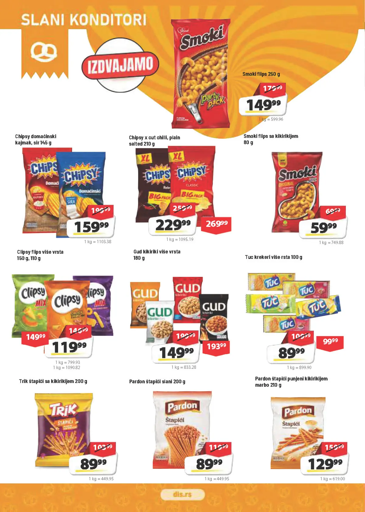 DIS katalog – Smoki, Chipsy, Clipsy, kikiriki, krekeri i grickalice na akciji