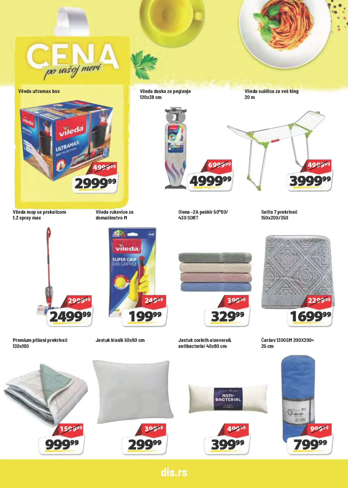 DIS katalog – Vileda proizvodi, peškiri, prekrivači, jastuci i proizvodi za dom