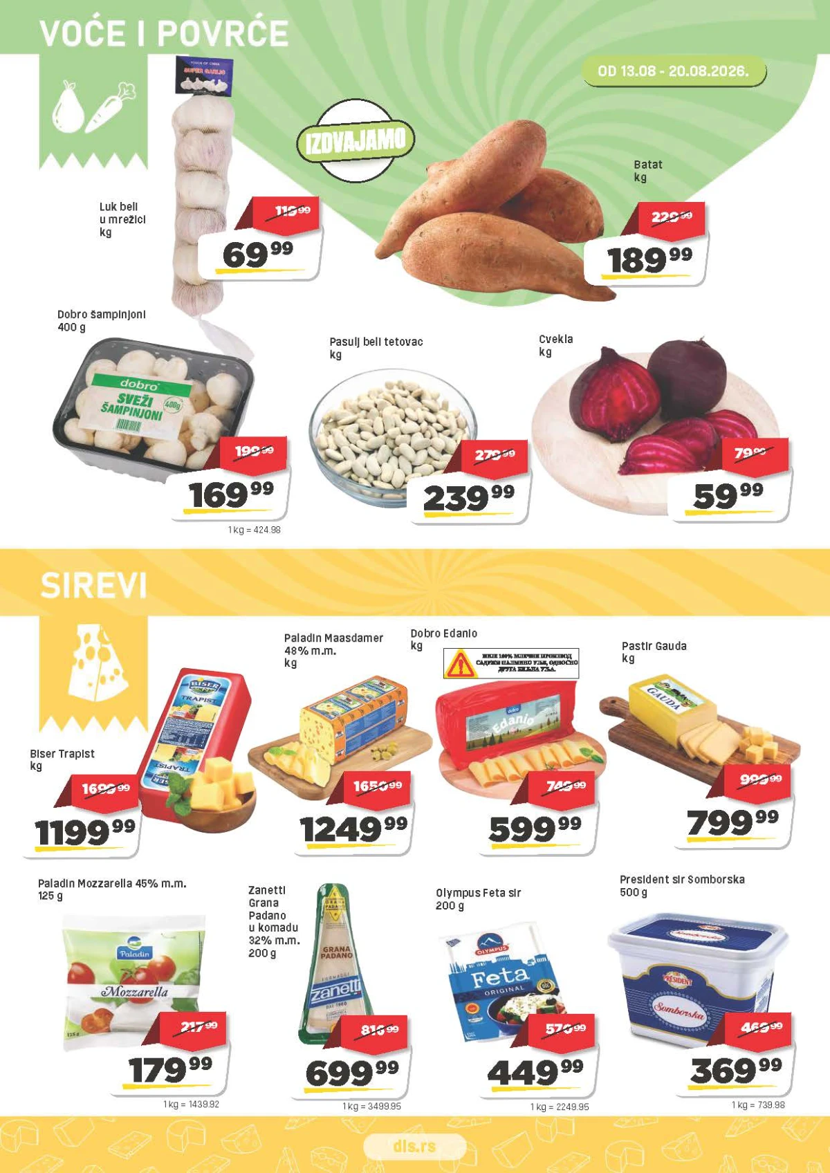 DIS katalog – voće, povrće i sirevi po akcijskim cenama