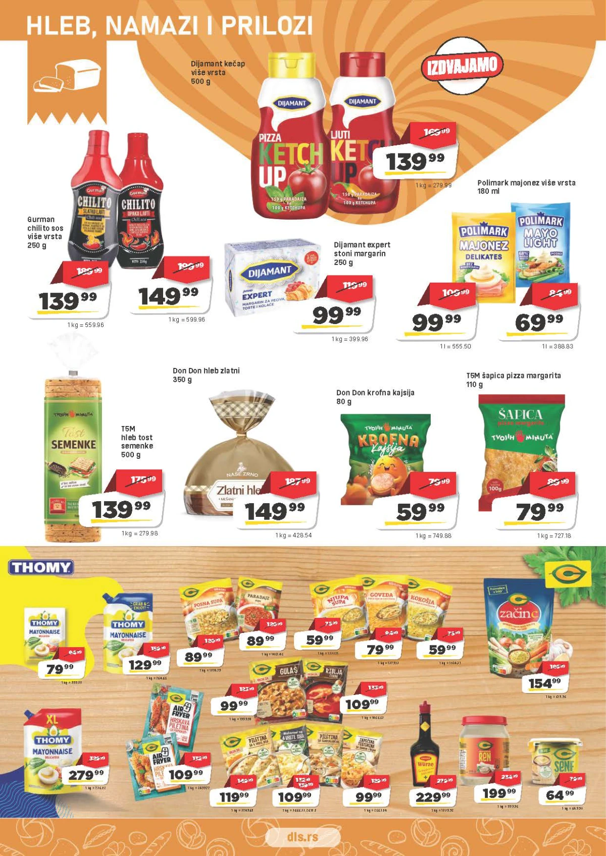 DIS katalog – hleb, namazi, majonez, kečap i prilozi na akciji