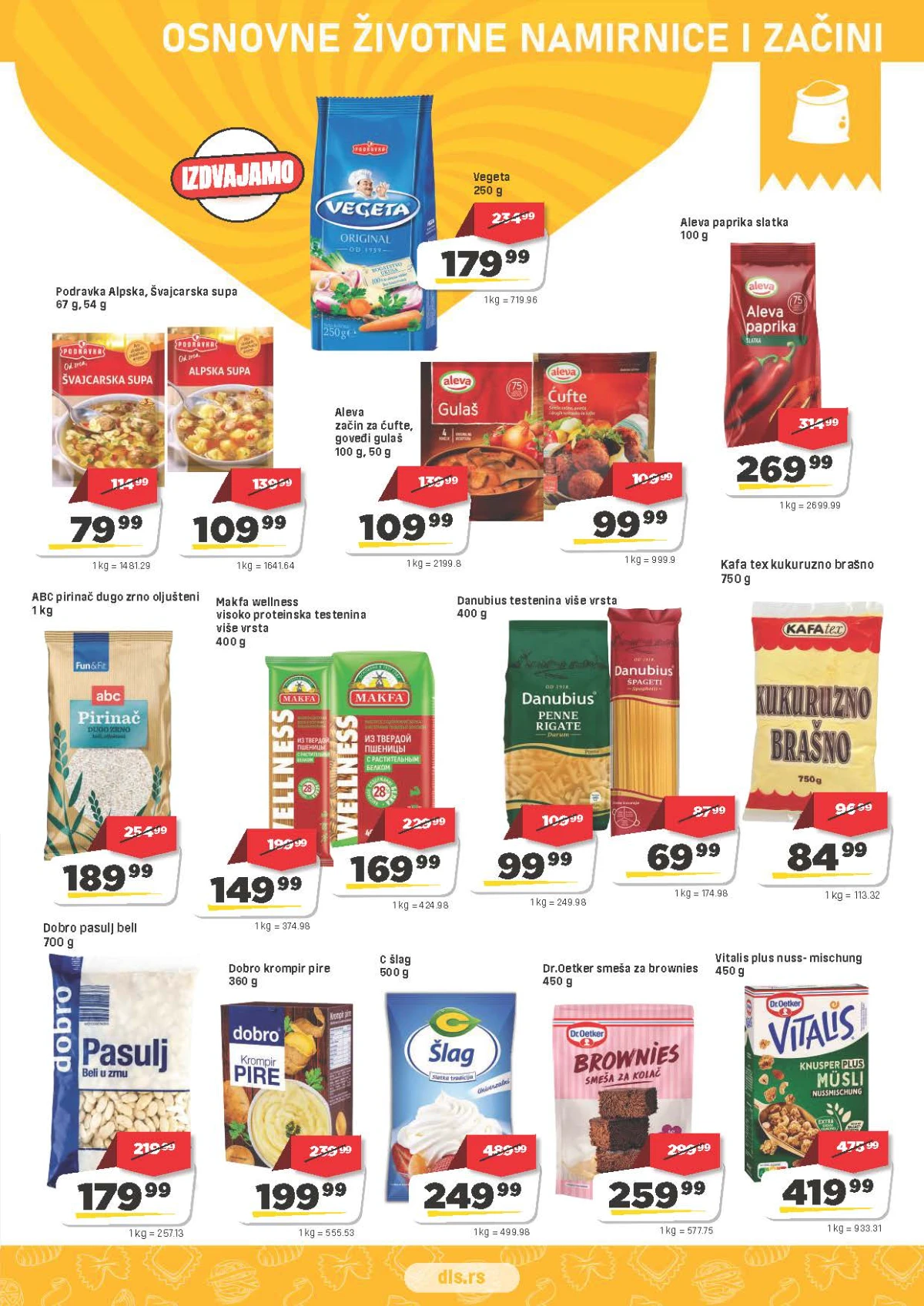DIS katalog – osnovne životne namirnice, testenina, pirinač i začini