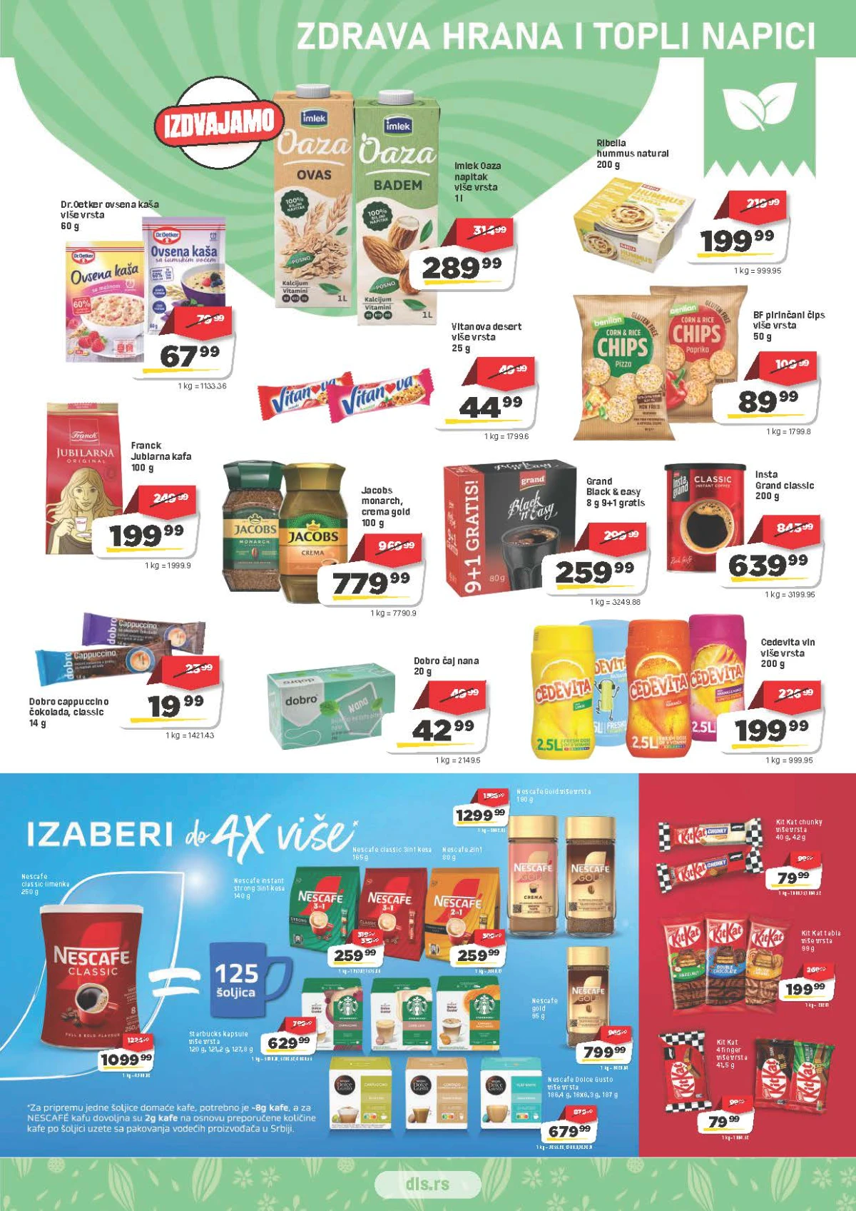 DIS katalog – kafa, Nescafe, zdrava hrana i topli napici na akciji