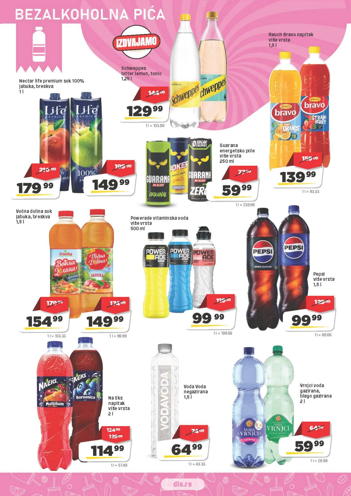 DIS katalog – sokovi, voda i bezalkoholna pića po akcijskim cenama