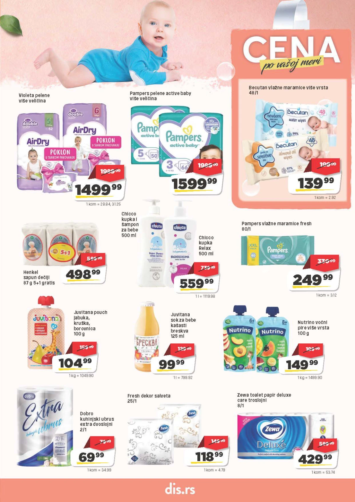DIS katalog – proizvodi za bebe, pelene, maramice i papirna galanterija