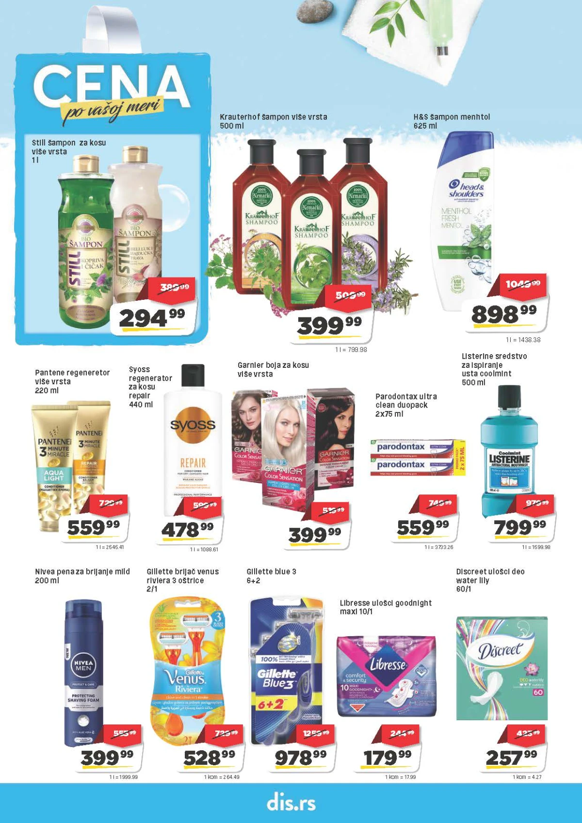 DIS katalog – šamponi, nega kose, brijanje i lična higijena