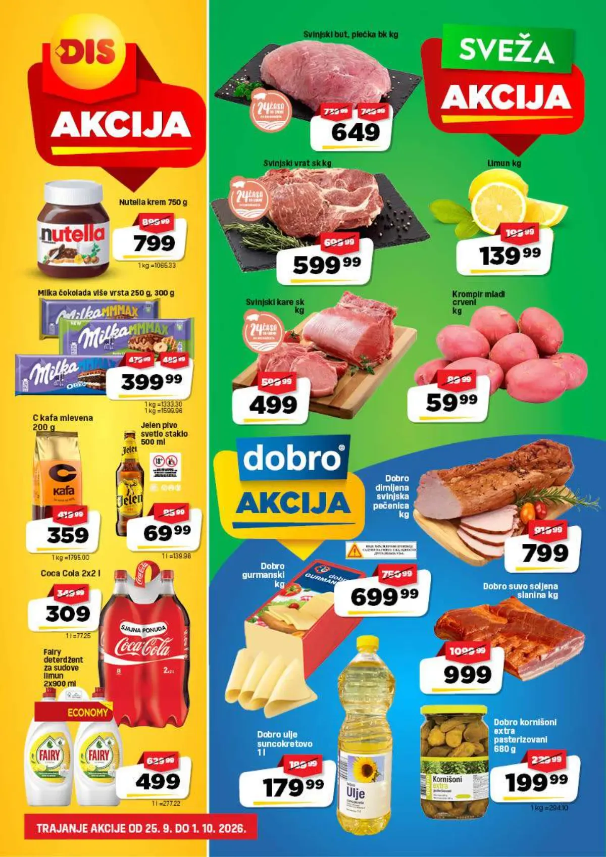 DIS nedeljna akcija od 25.09. do 01.10.2026. – nova ponuda i snižene cene
