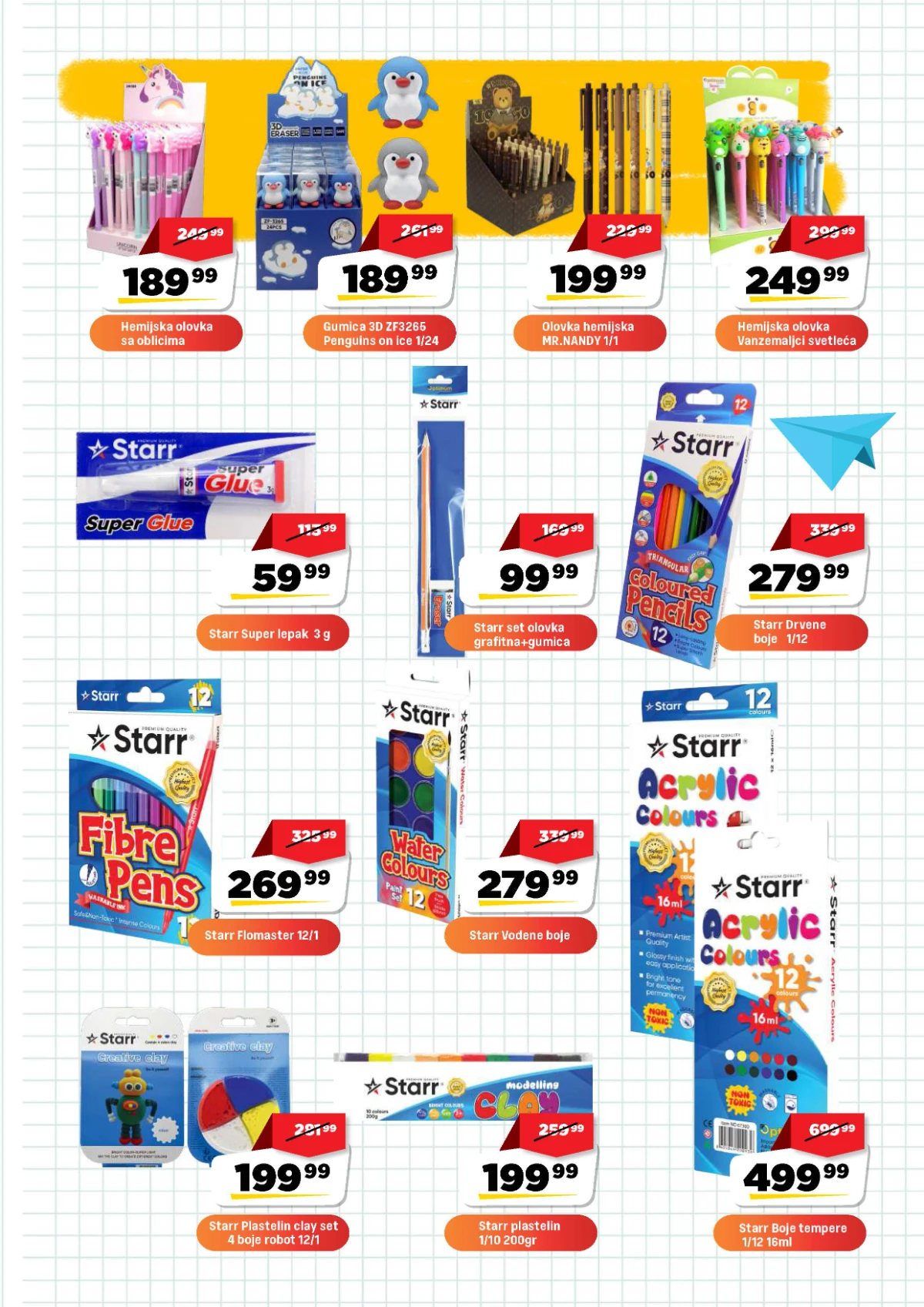 DIS školski katalog – Starr olovke, bojice, flomasteri, plastelin i tempere
