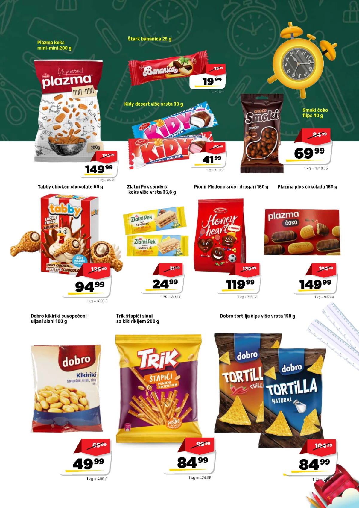 DIS školska akcija – Plazma, Bananica, Smoki, Medeno srce i grickalice