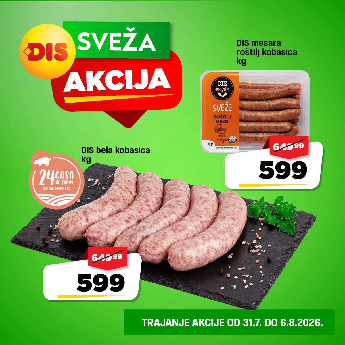 DIS Sveža akcija – strana 5 sa novim ponudama svežeg mesa, voća i povrća