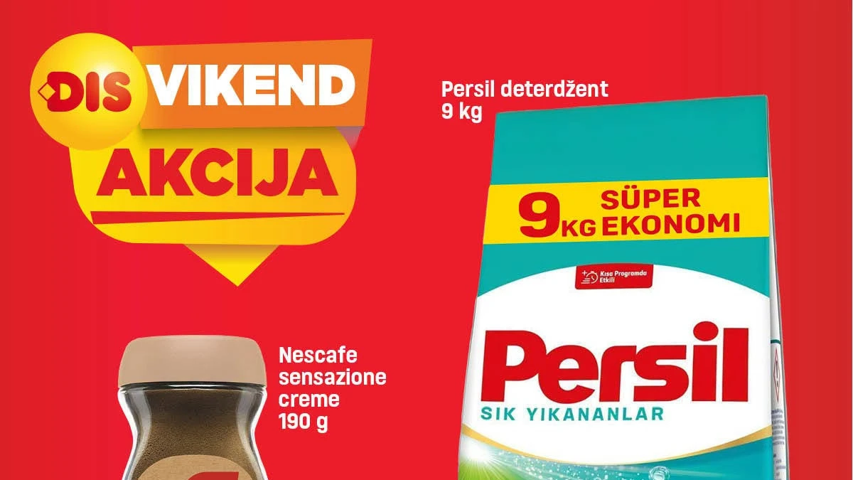 DIS vikend akcija od 28.08. do 30.08.2026. – Nescafé kafa i Persil deterdžent uz popuste do 47%