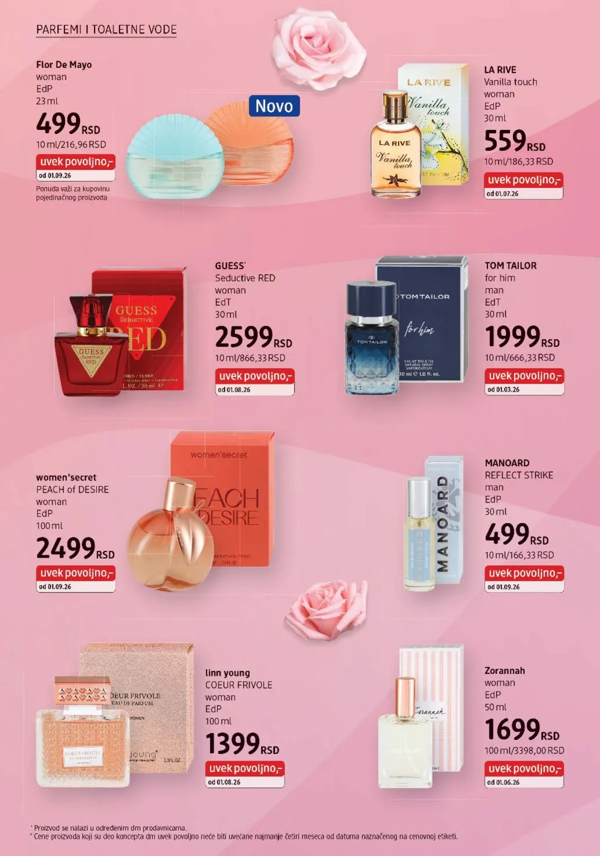 Flor de Mayo, Guess, La Rive, Tom Tailor i drugi parfemi i toaletne vode