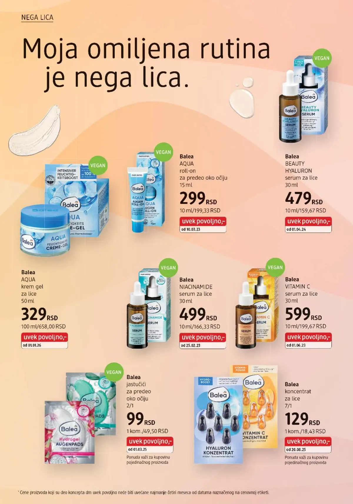 Balea serumi, koncentrati, krema i jastučići za predeo oko očiju