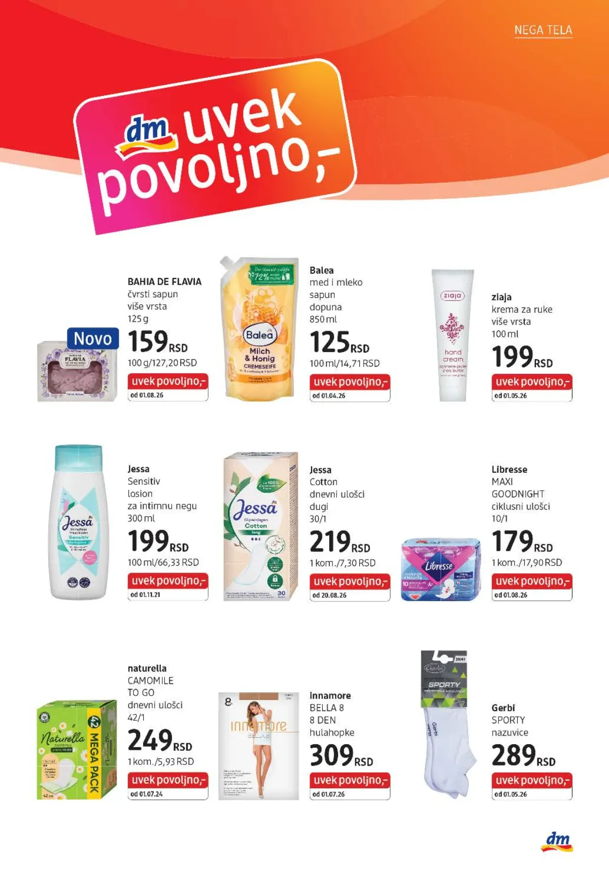Jessa, Libresse, Ziaja, Naturella, Gerbi i drugi proizvodi za negu i higijenu
