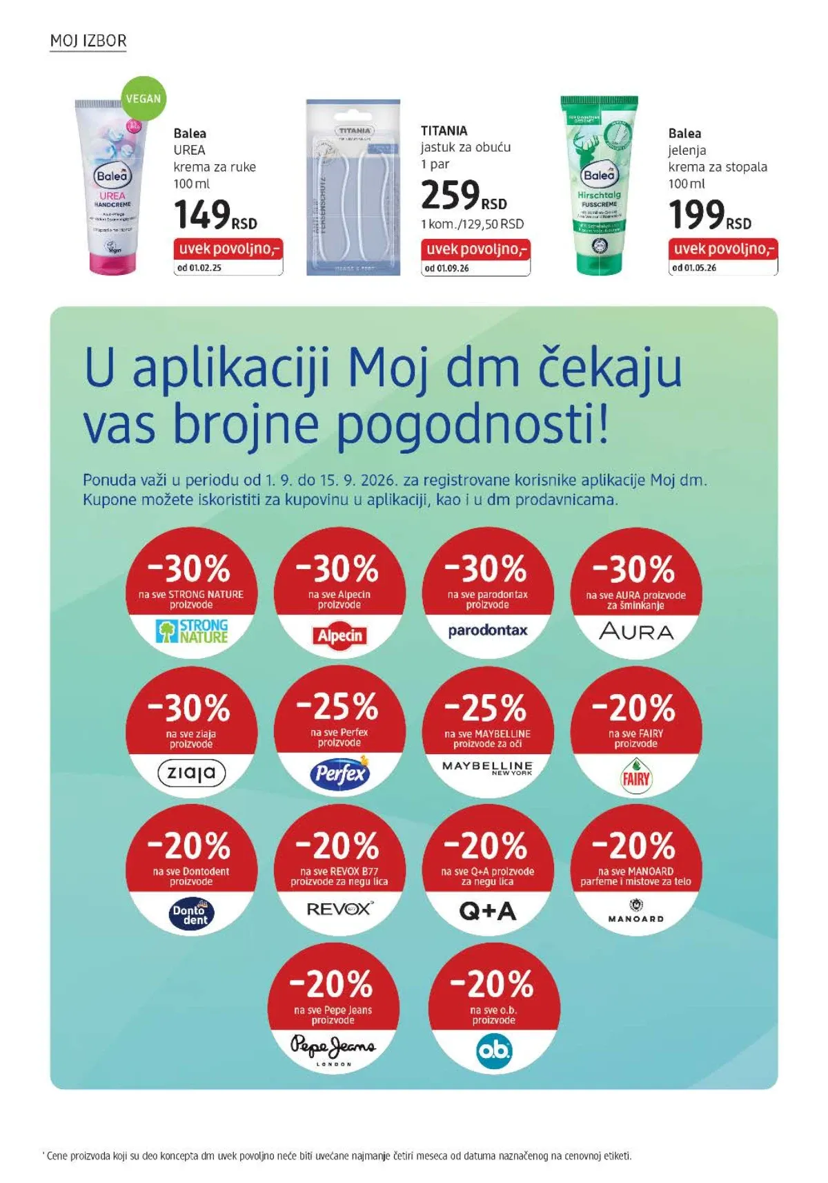 Moj dm kuponi od 01.09. do 15.09.2026. za Strong Nature, Alpecin, parodontax, Aura, Ziaja i druge brendove